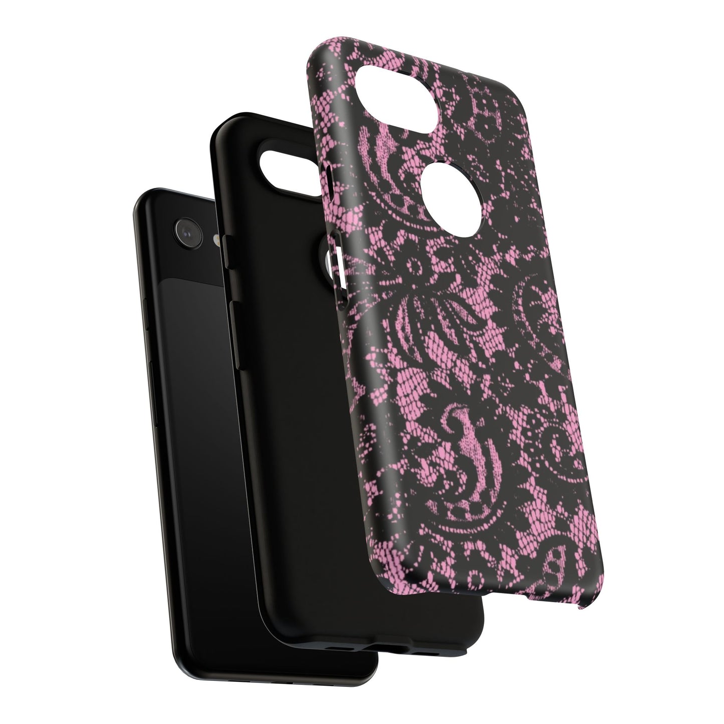Phone Case — Pink Lace Floral Tough Protective Case