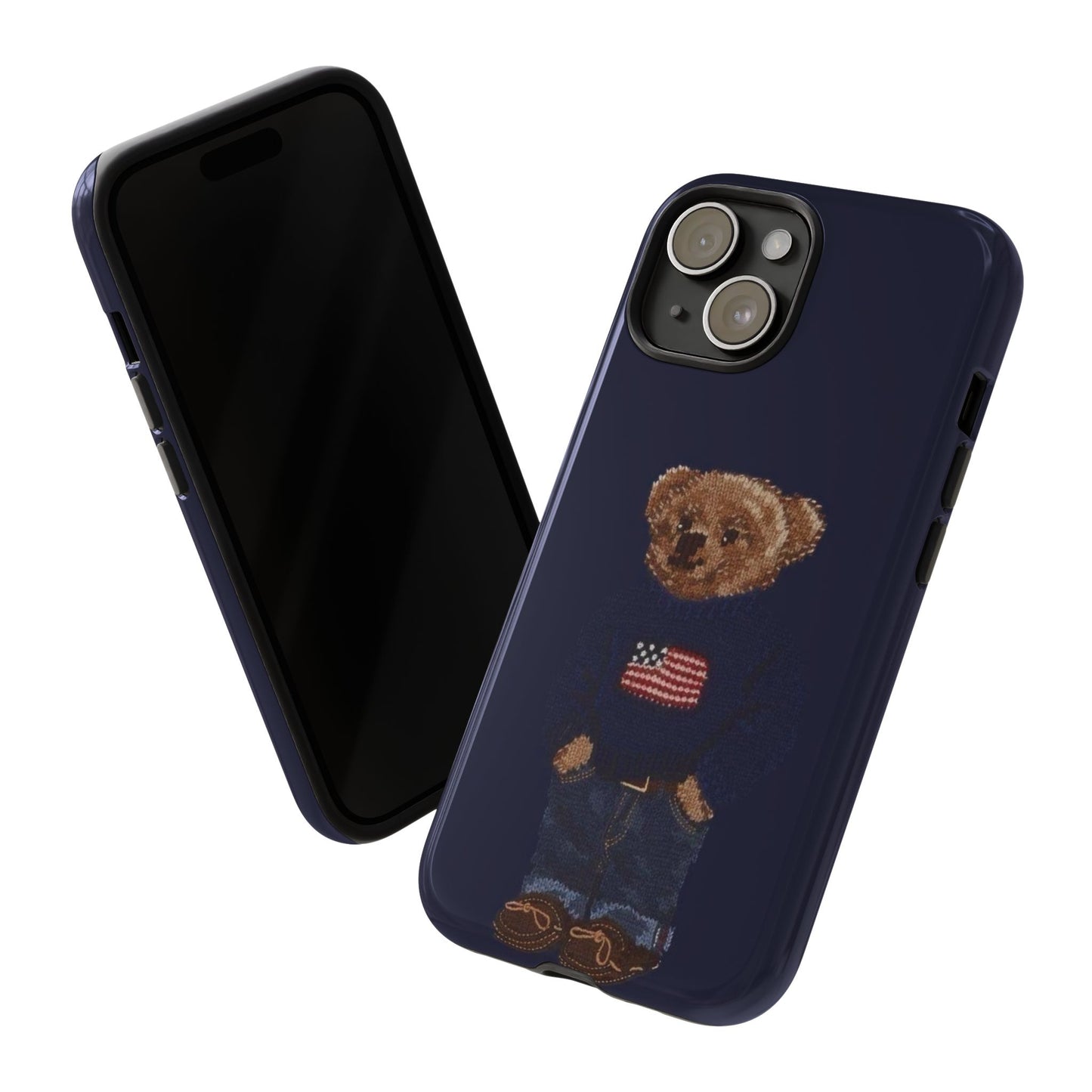 Patriotic Polo Bear Phone Case — Navy Protective Tough Case