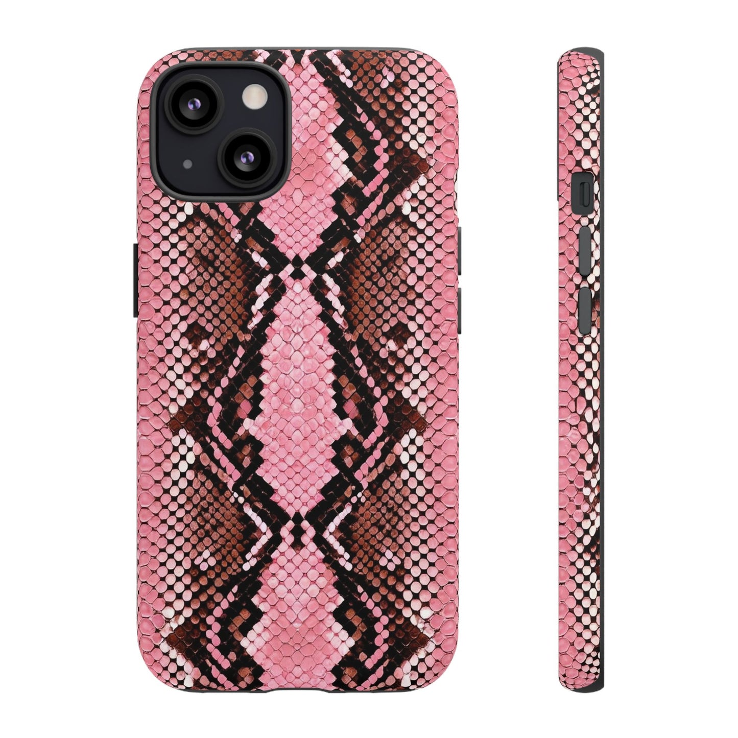 Pink Snake Skin Tough Phone Case — Protective Stylish iPhone Cover