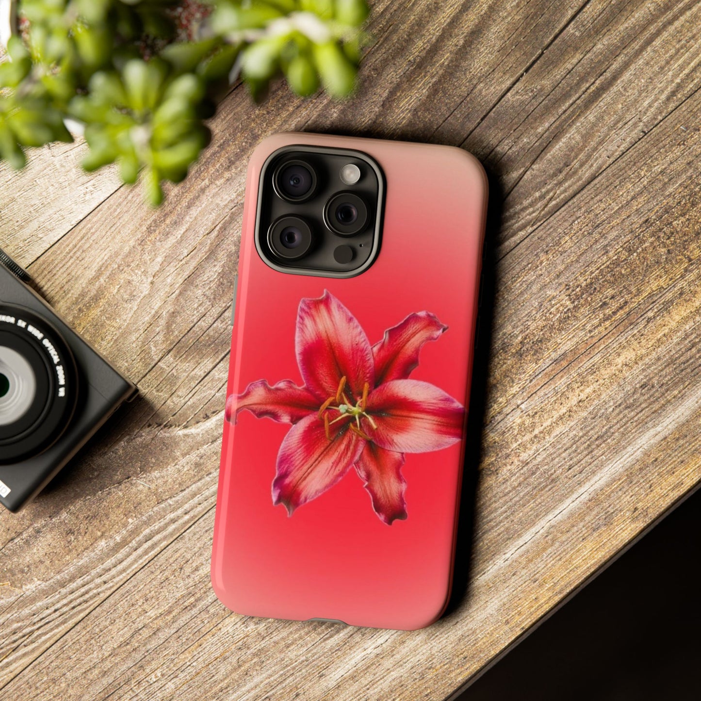 Phone Case - Vibrant Red Lily Glossy & Matte Tough Case