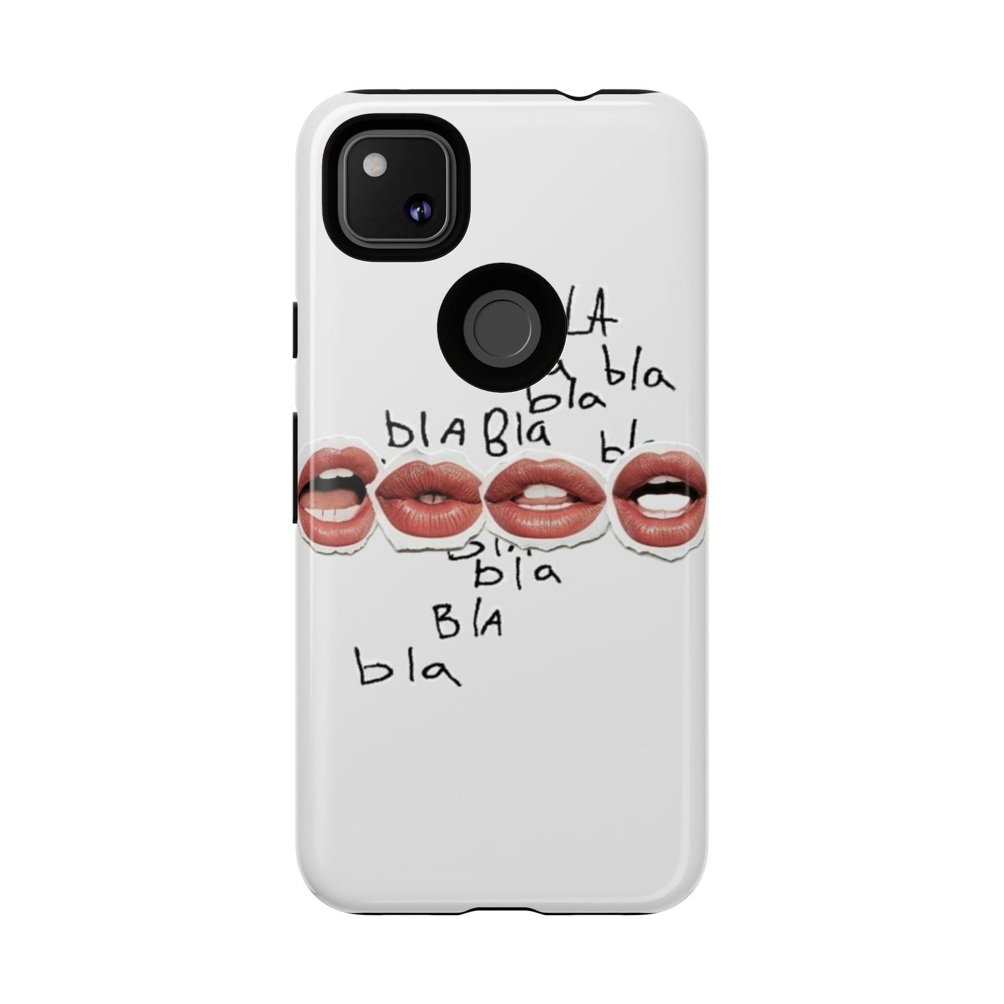 Playful Phone Case with Lips Design - Tough Cases