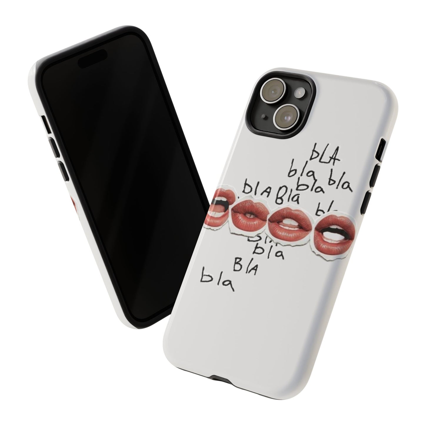 Playful Phone Case with Lips Design - Tough Cases