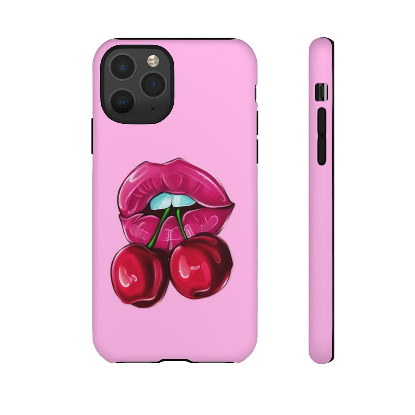 Stylish Phone Case with Cherry Kiss Design, Cute Gift for Her, Trendy Mobile Accessory, Perfect for Birthdays, Valentine's Day, Everyday Use