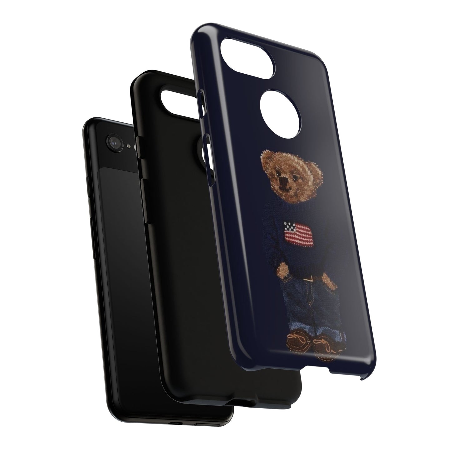 Patriotic Polo Bear Phone Case — Navy Protective Tough Case