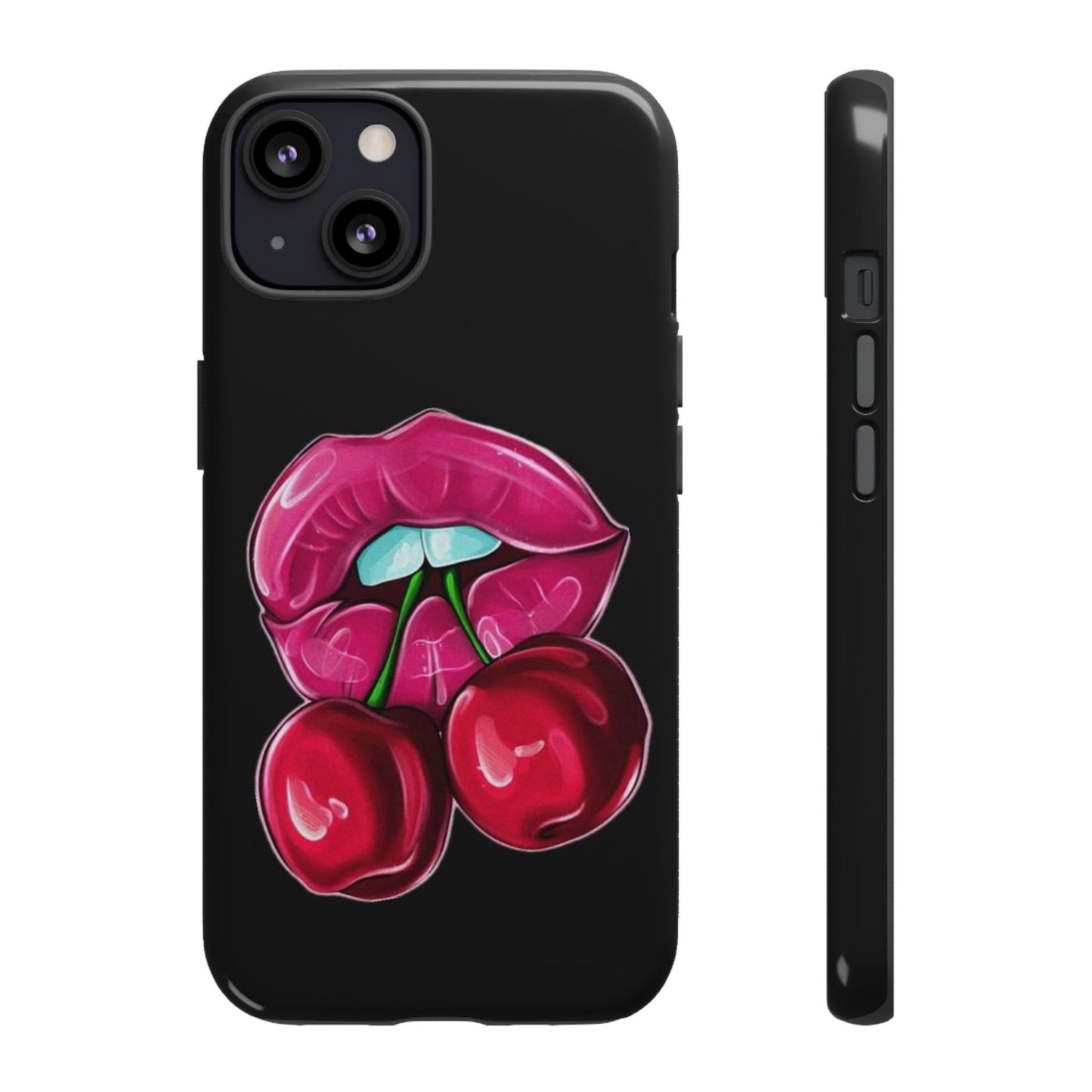 Cherry Lips Phone Case, Tough Phone Cover, Cute Phone Accessories, Fun Phone Protection, Unique Gift for Her, Bachelorette Party Favor