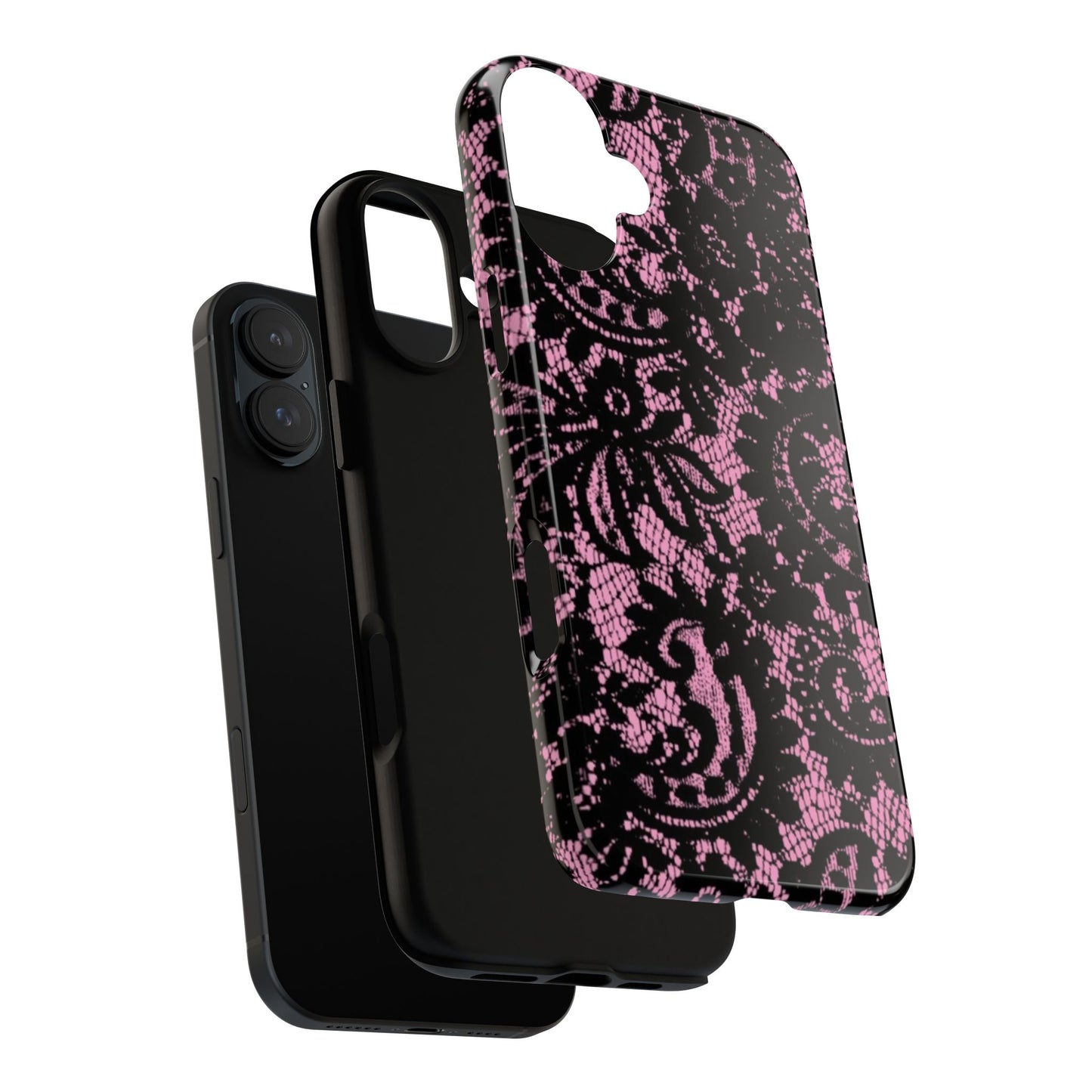 Phone Case — Pink Lace Floral Tough Protective Case
