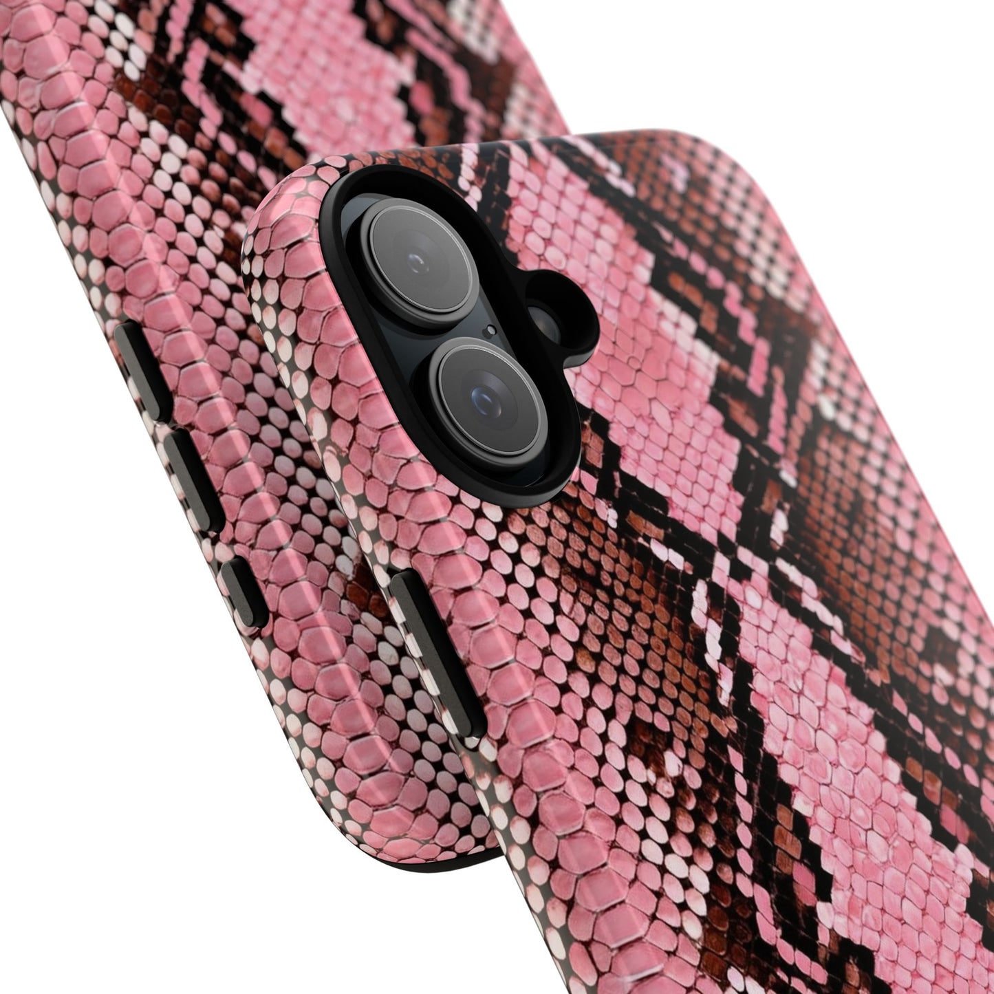 Pink Snake Skin Tough Phone Case — Protective Stylish iPhone Cover