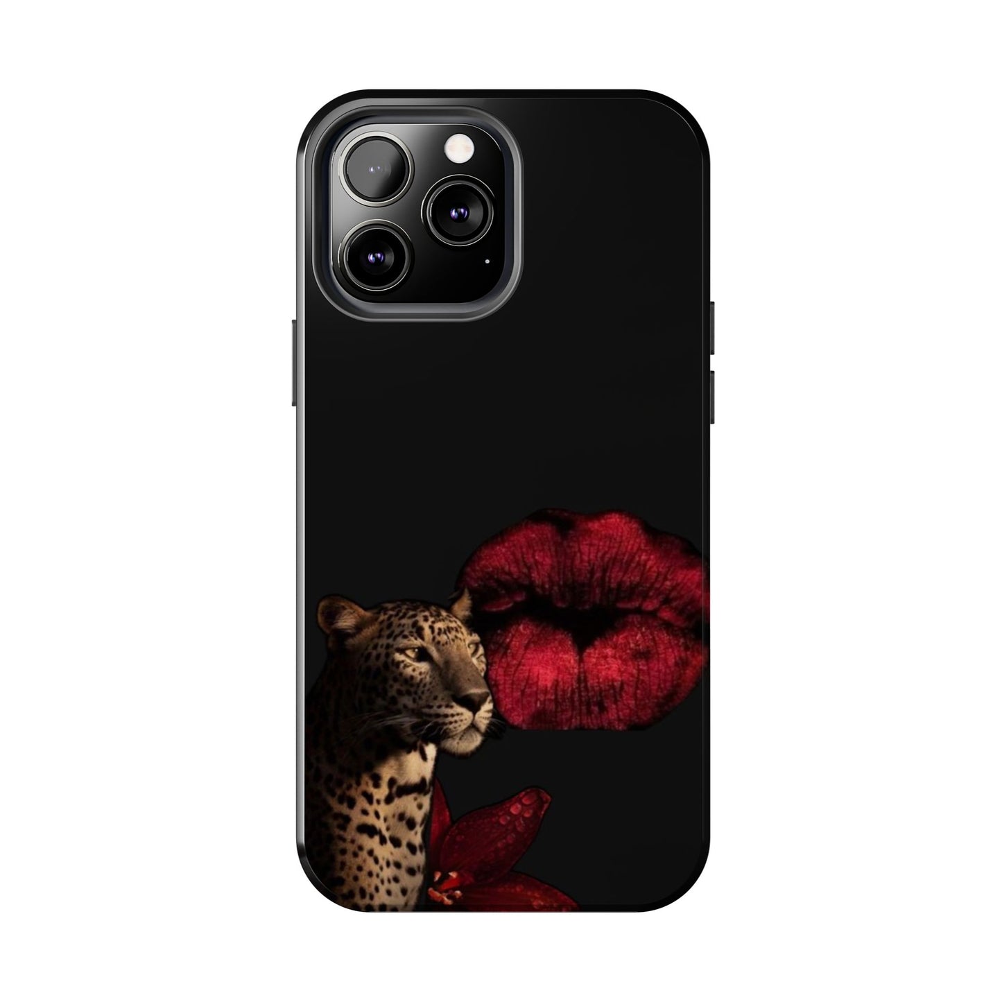 Wild Kiss Tough Phone Case - Stylish Leopard Design for Animal Lovers