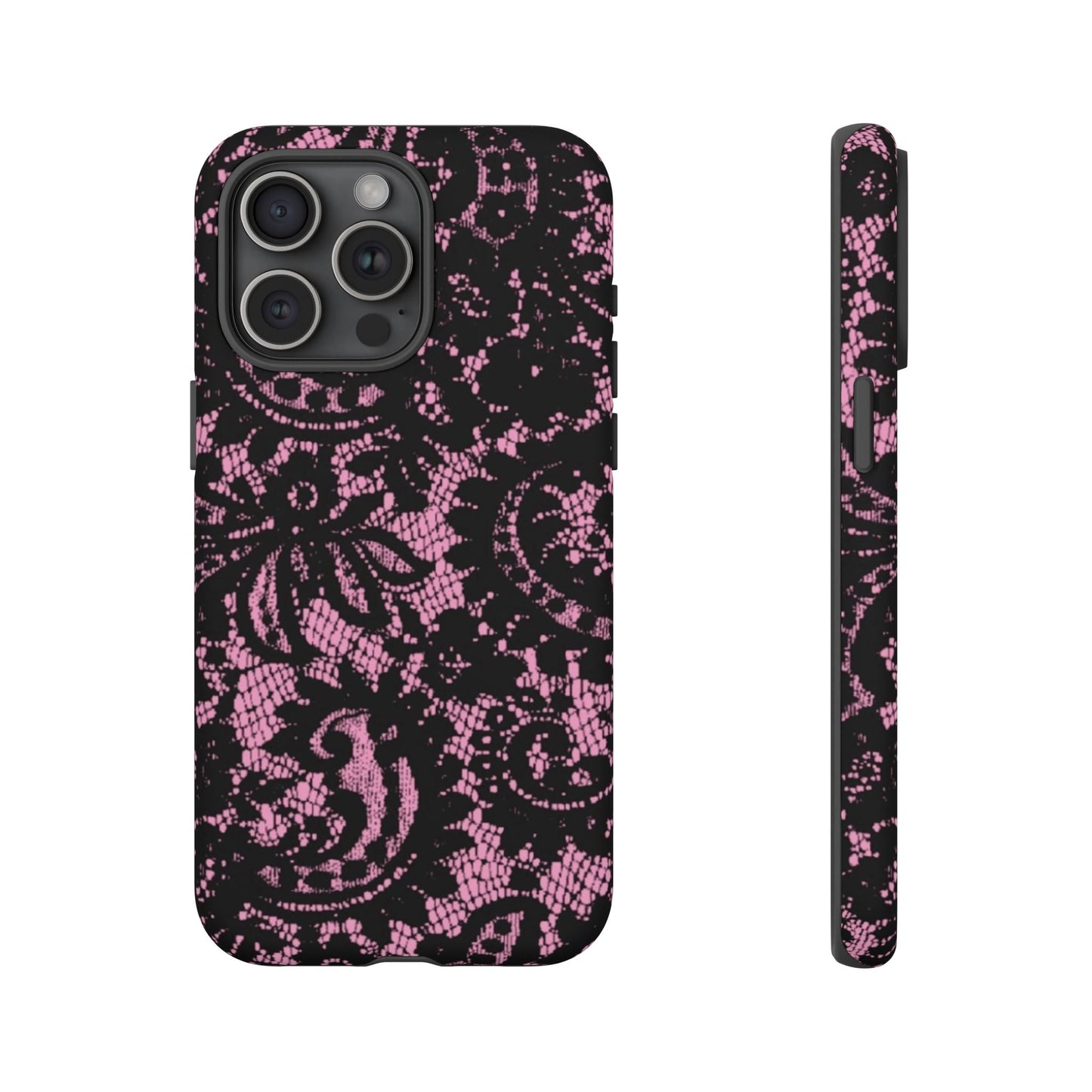 Phone Case — Pink Lace Floral Tough Protective Case