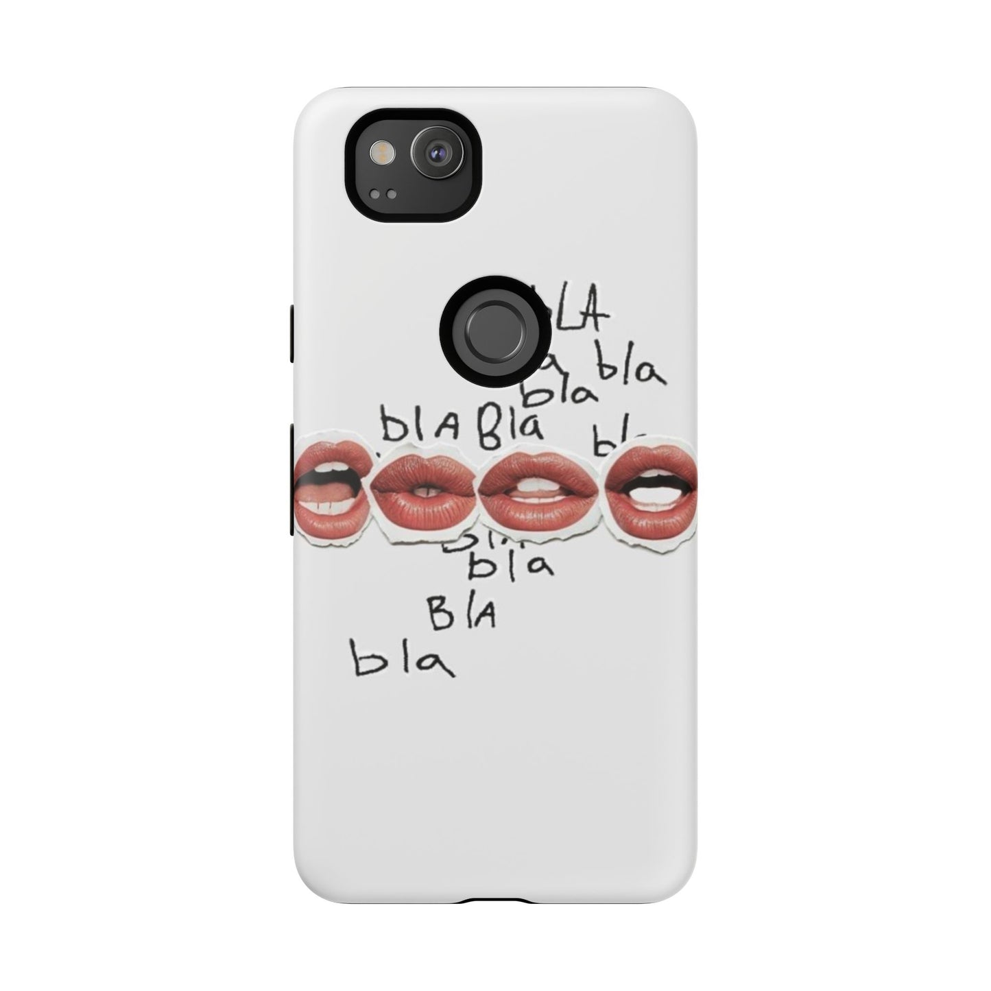 Playful Phone Case with Lips Design - Tough Cases