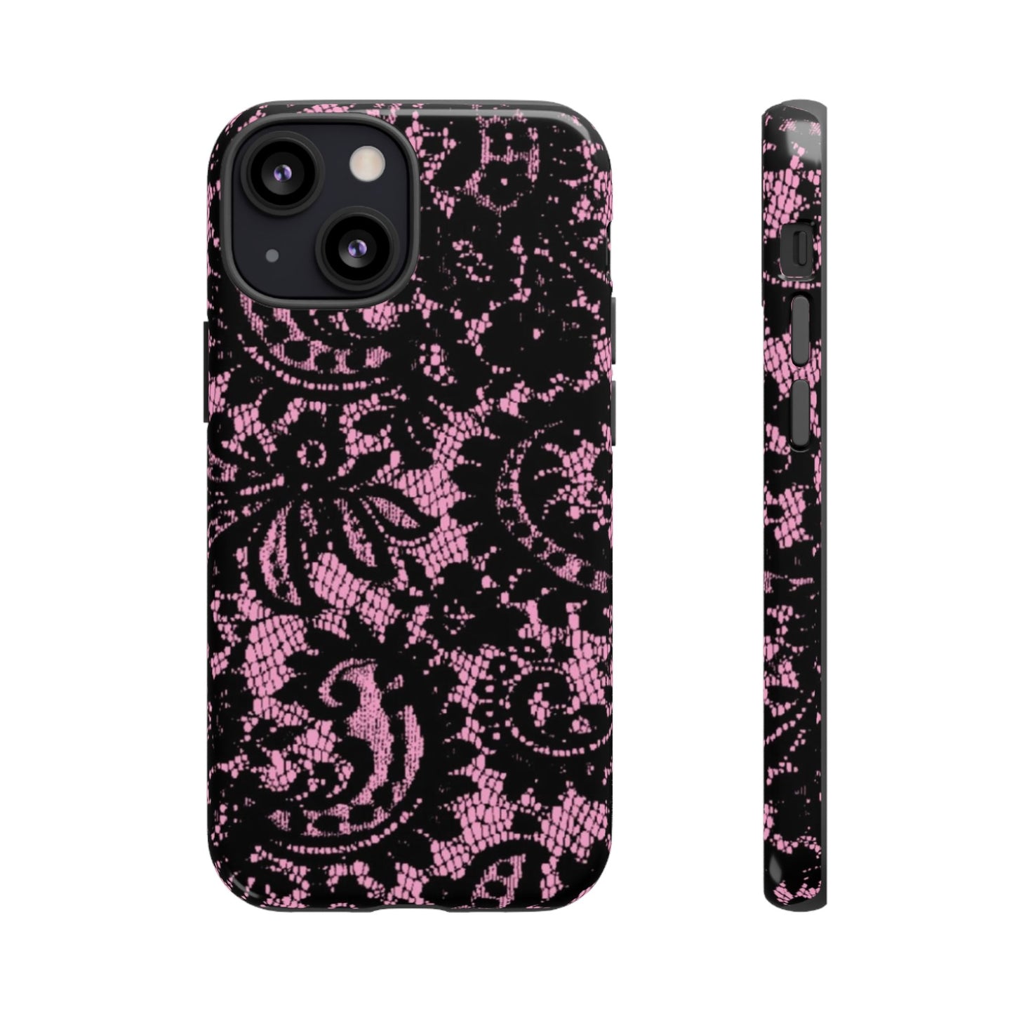 Phone Case — Pink Lace Floral Tough Protective Case