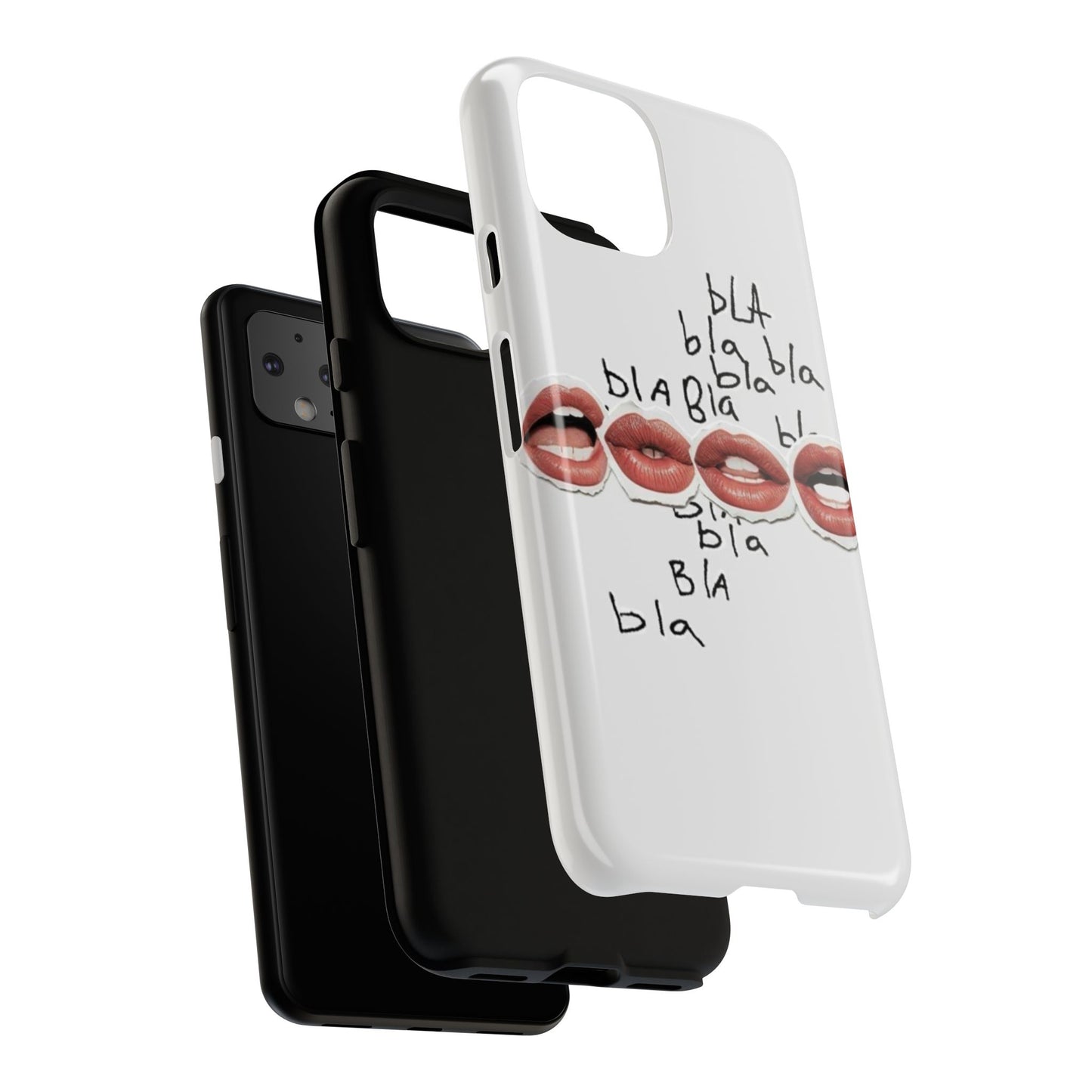 Playful Phone Case with Lips Design - Tough Cases