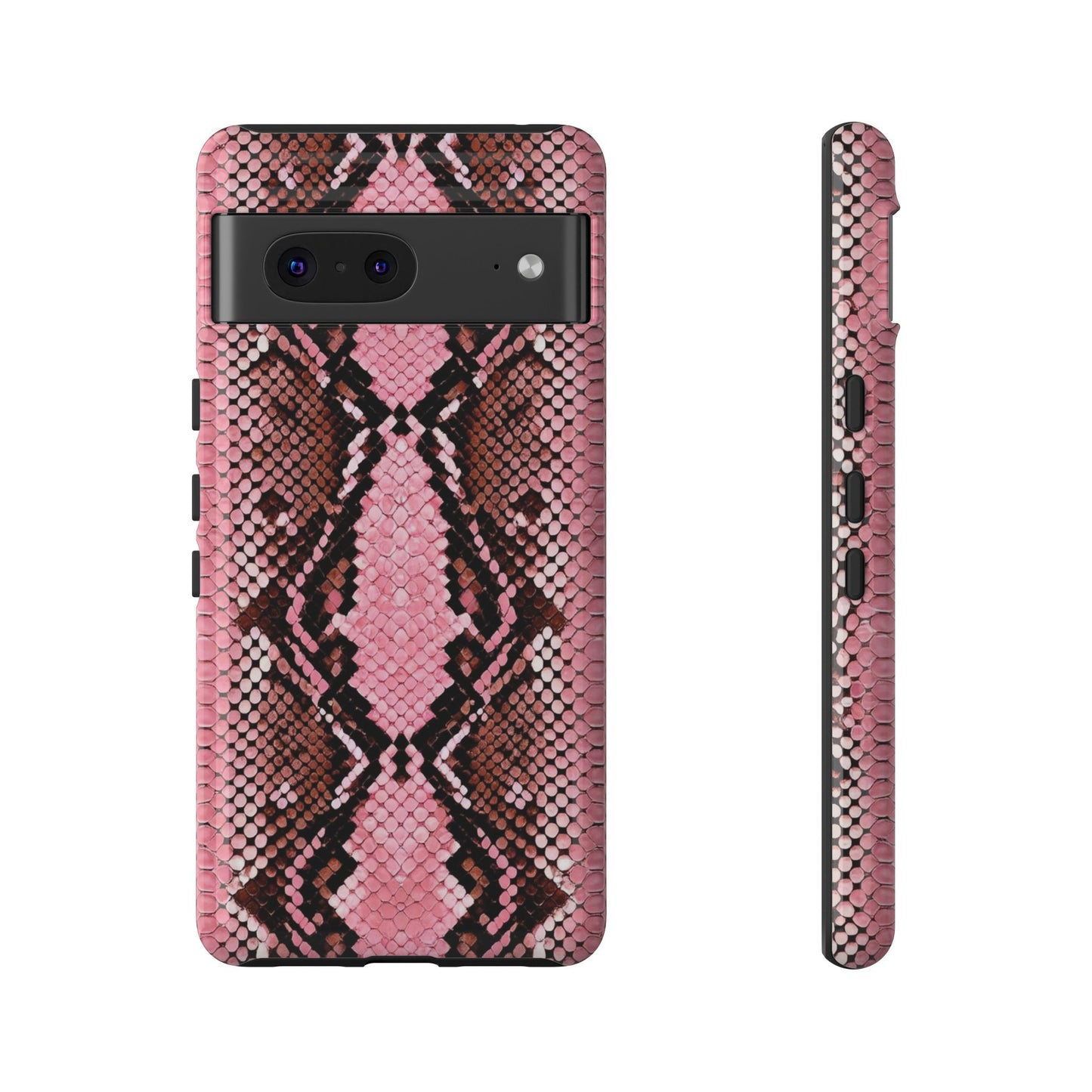 Pink Snake Skin Tough Phone Case — Protective Stylish iPhone Cover