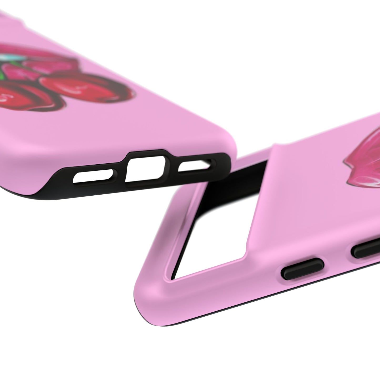 Stylish Phone Case with Cherry Kiss Design, Cute Gift for Her, Trendy Mobile Accessory, Perfect for Birthdays, Valentine's Day, Everyday Use