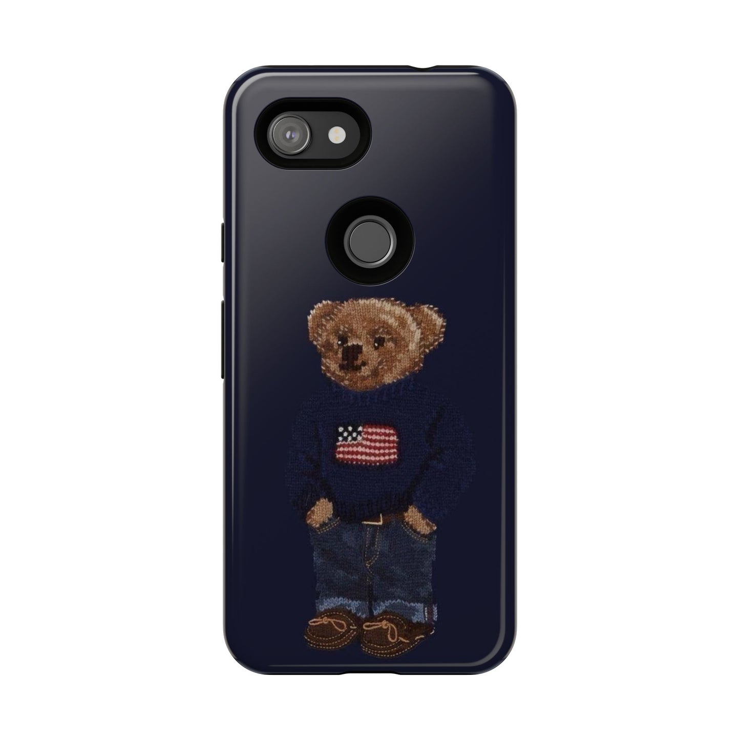 Patriotic Polo Bear Phone Case — Navy Protective Tough Case