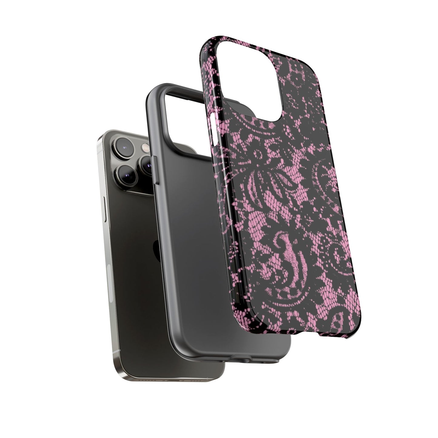 Phone Case — Pink Lace Floral Tough Protective Case