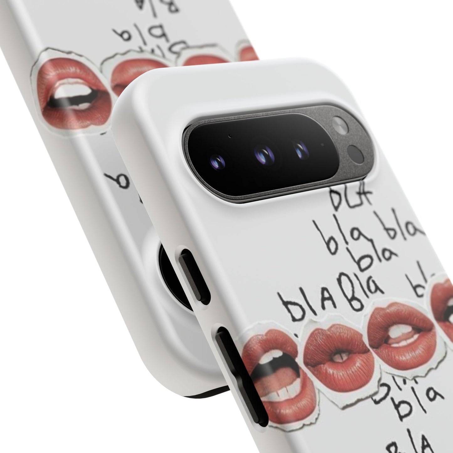 Playful Phone Case with Lips Design - Tough Cases