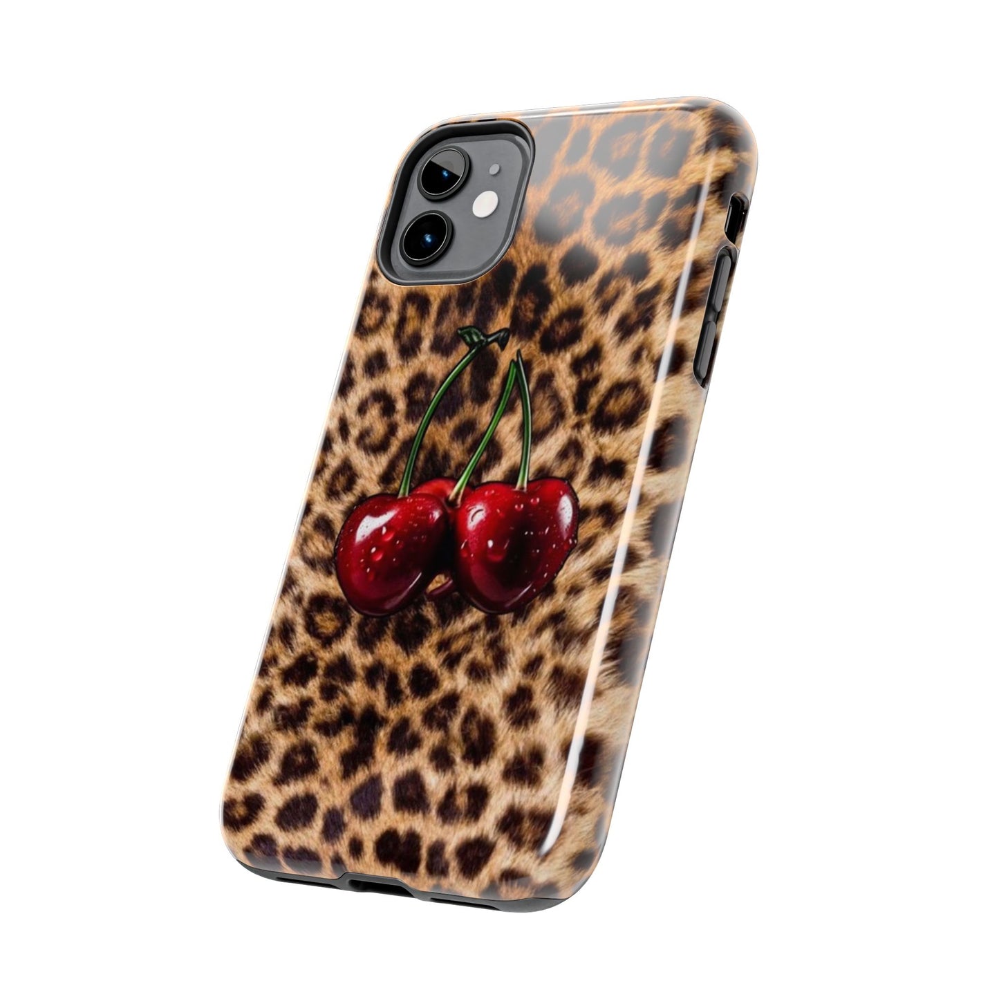 Wild Cherry Leopard Tough Phone Case - Stylish and Durable Protection