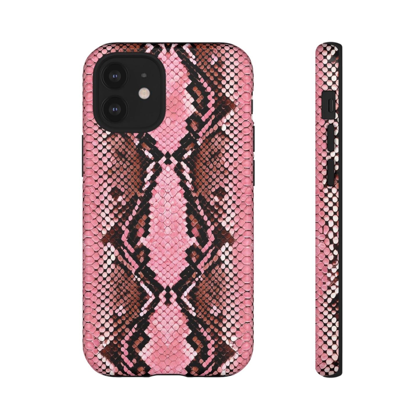 Pink Snake Skin Tough Phone Case — Protective Stylish iPhone Cover