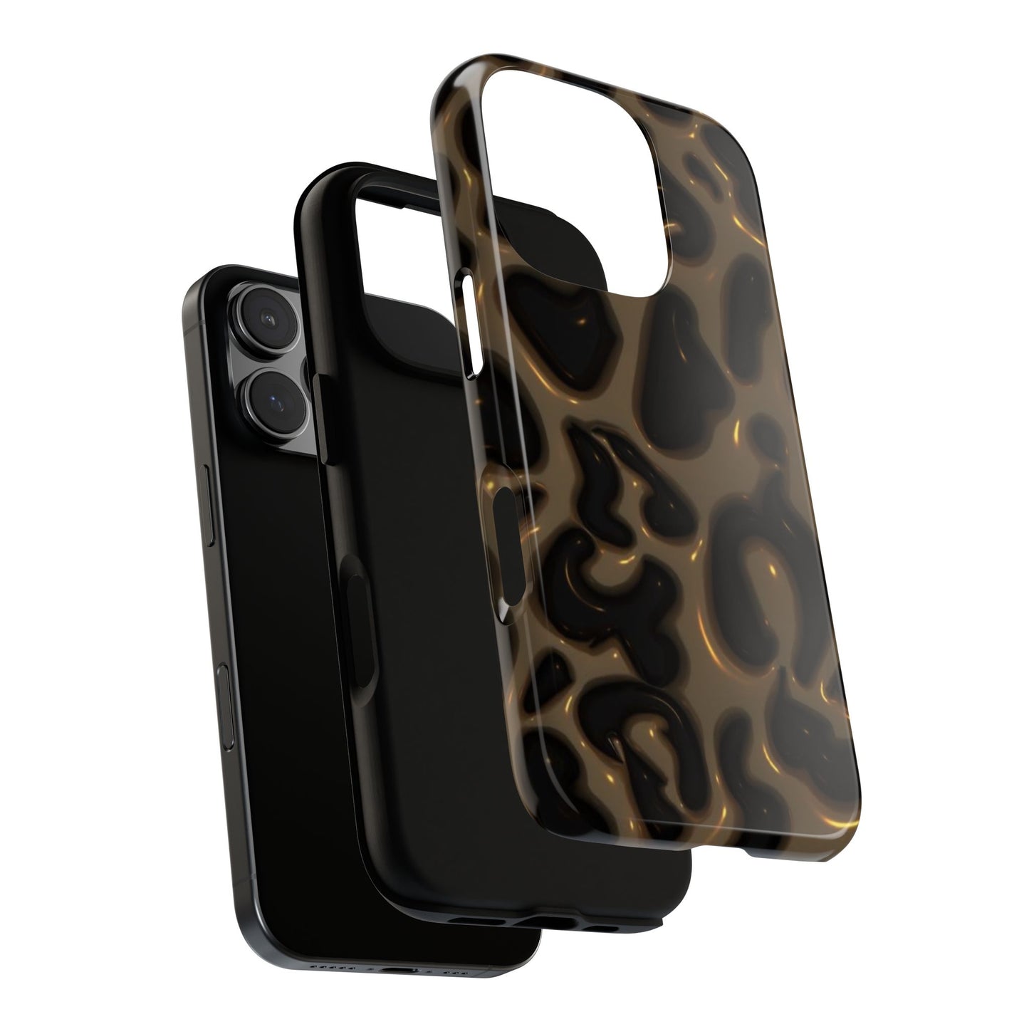 Leopard Gloss Tough Phone Case — Durable Protective iPhone Cover with Glossy Brown Animal Print