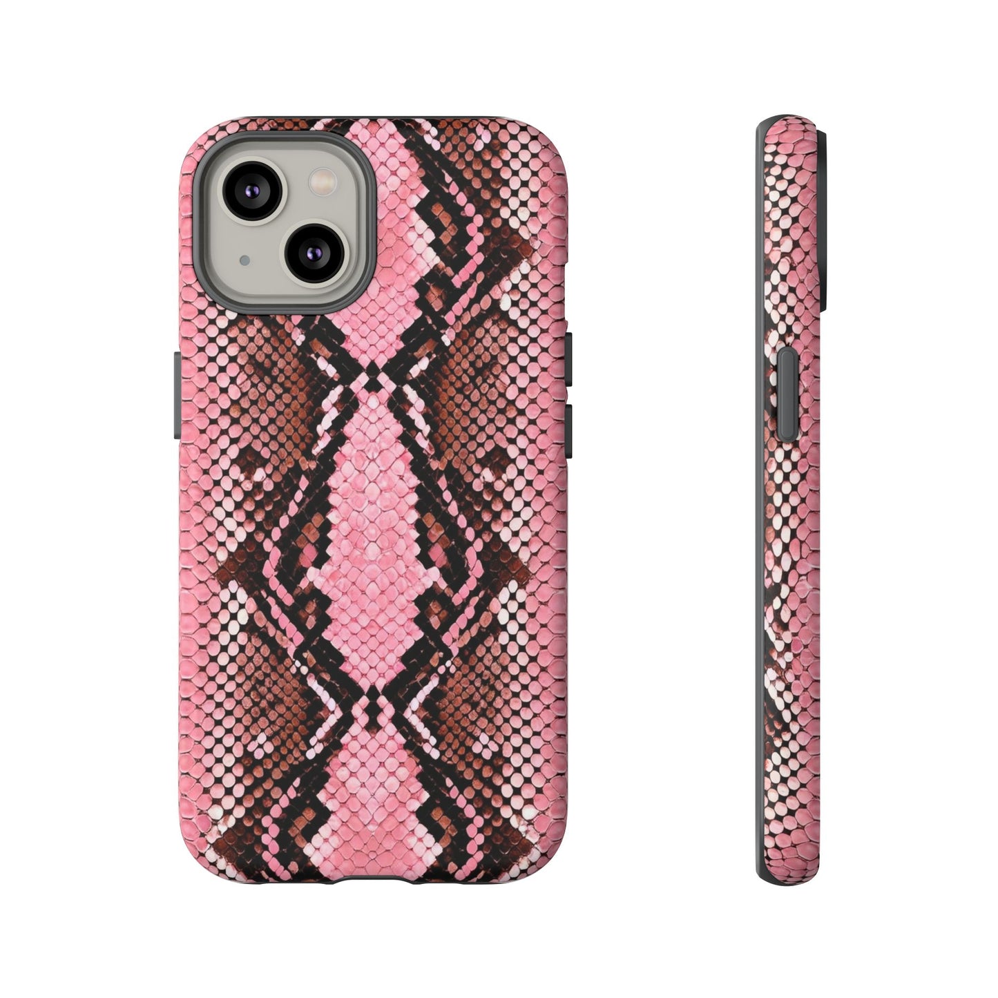 Pink Snake Skin Tough Phone Case — Protective Stylish iPhone Cover