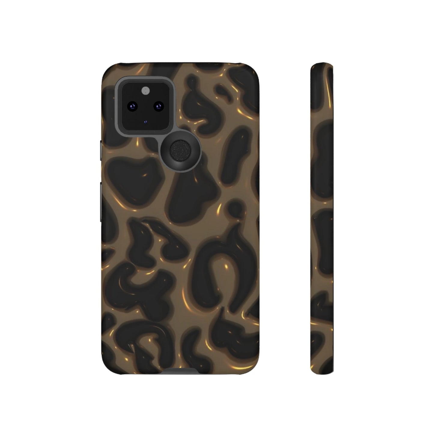 Leopard Gloss Tough Phone Case — Durable Protective iPhone Cover with Glossy Brown Animal Print