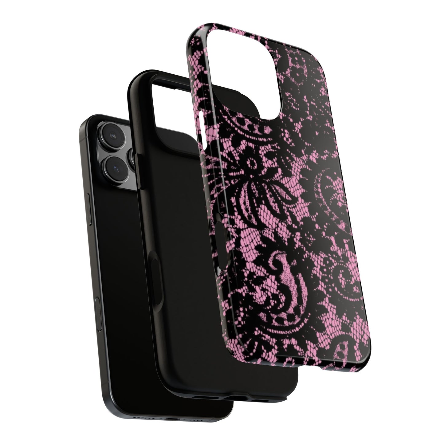 Phone Case — Pink Lace Floral Tough Protective Case