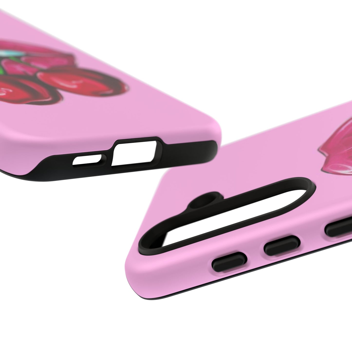 Stylish Phone Case with Cherry Kiss Design, Cute Gift for Her, Trendy Mobile Accessory, Perfect for Birthdays, Valentine's Day, Everyday Use