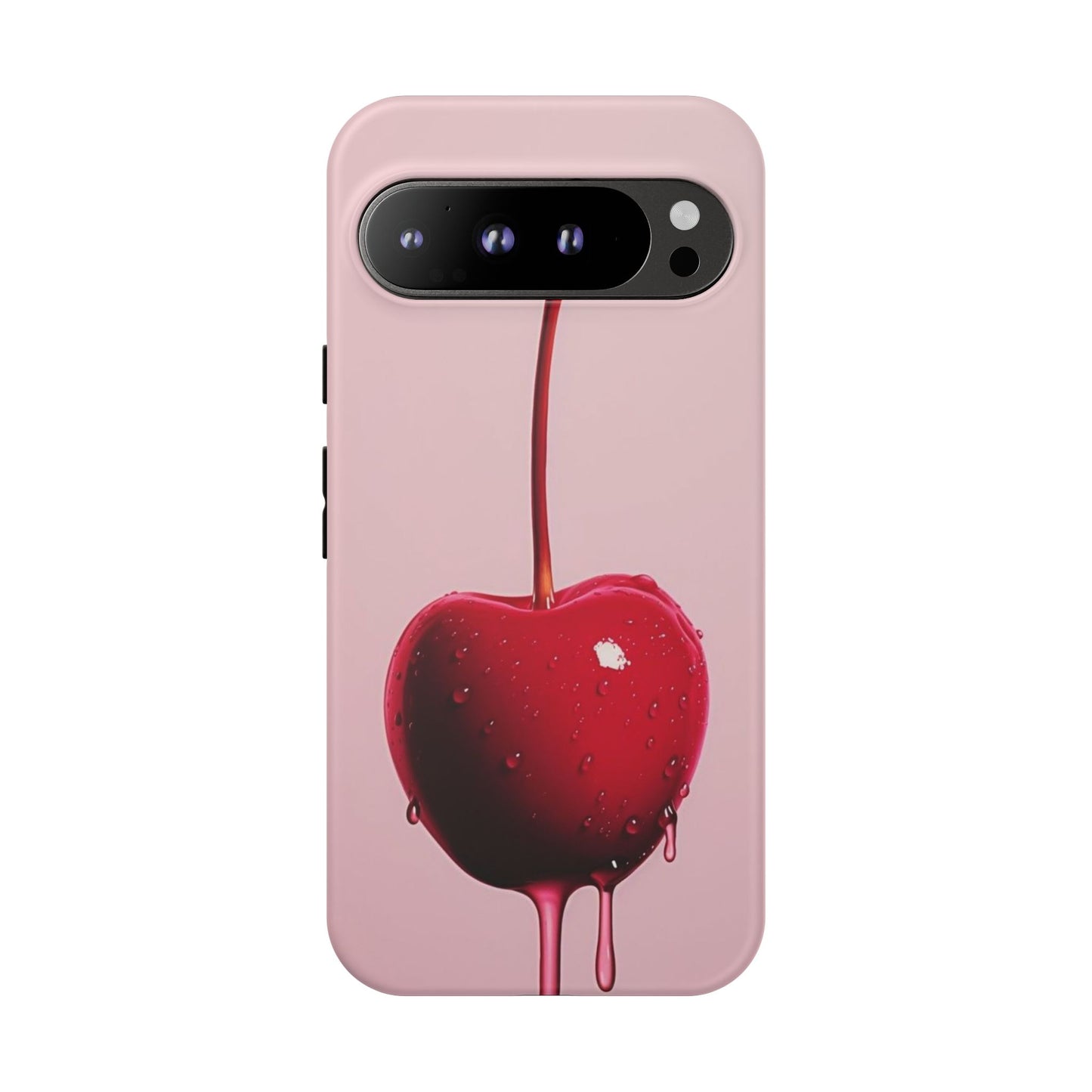 Cherry Drip Phone Case, Tough Phone Cover, Cute Cherry Accessory, Trendy Mobile Case, Kawaii Phone Case, Gift for Her