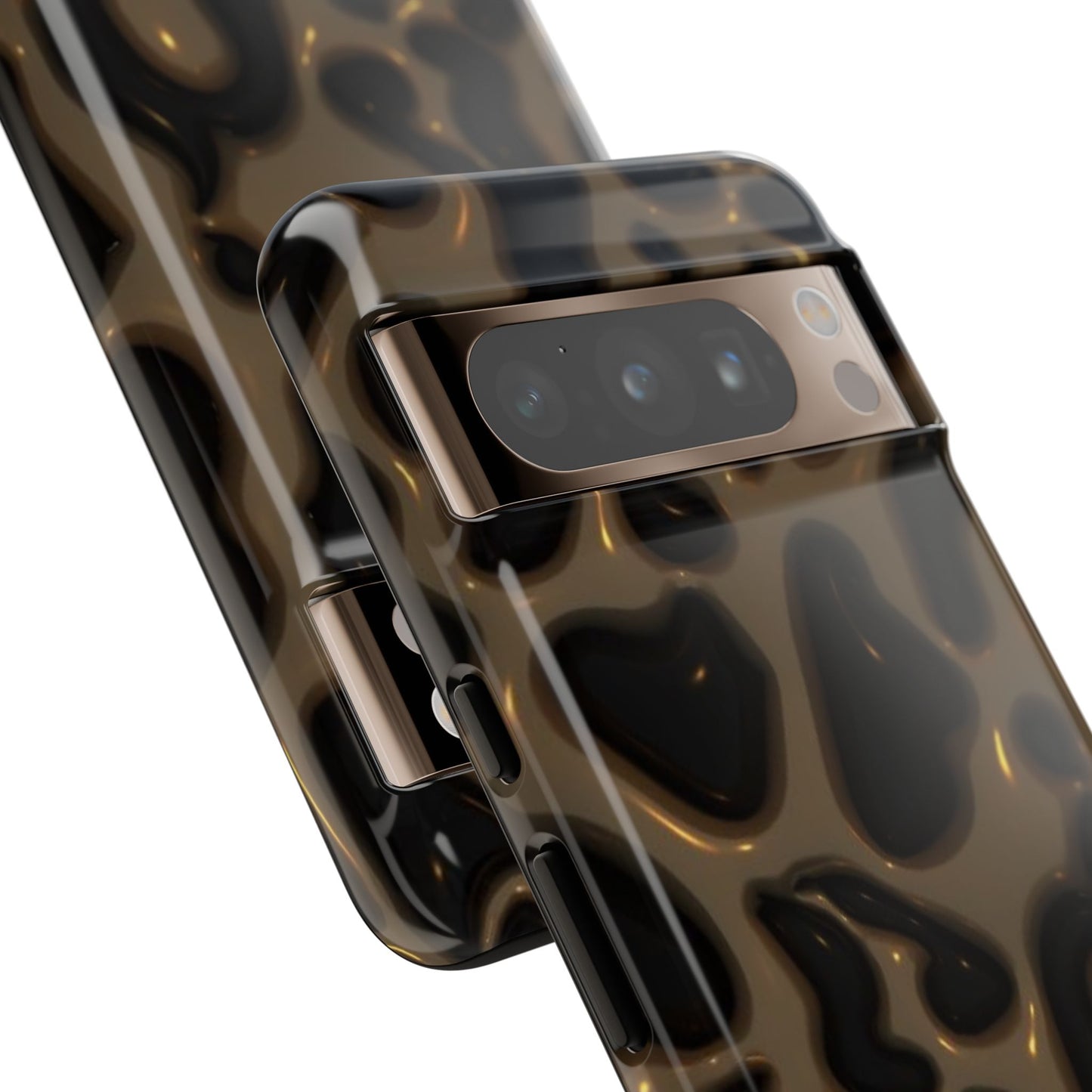 Leopard Gloss Tough Phone Case — Durable Protective iPhone Cover with Glossy Brown Animal Print