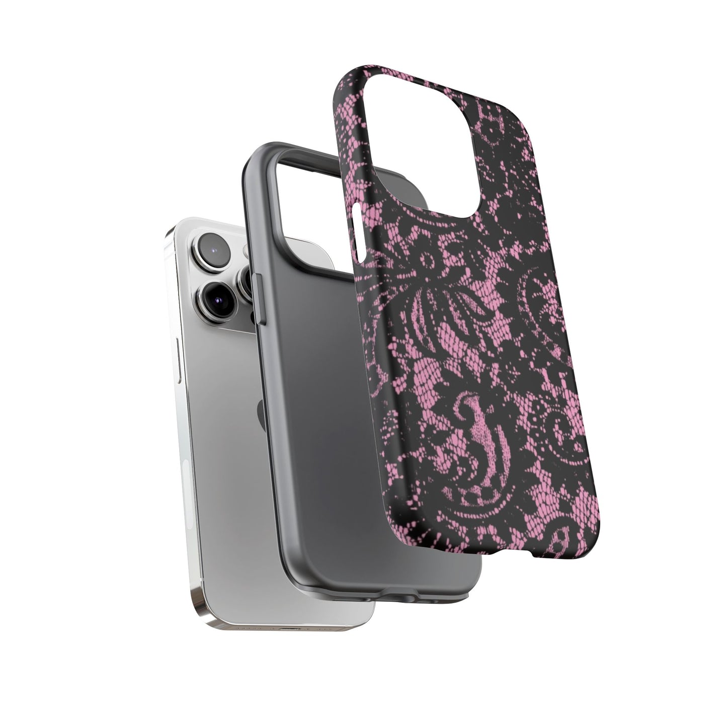 Phone Case — Pink Lace Floral Tough Protective Case