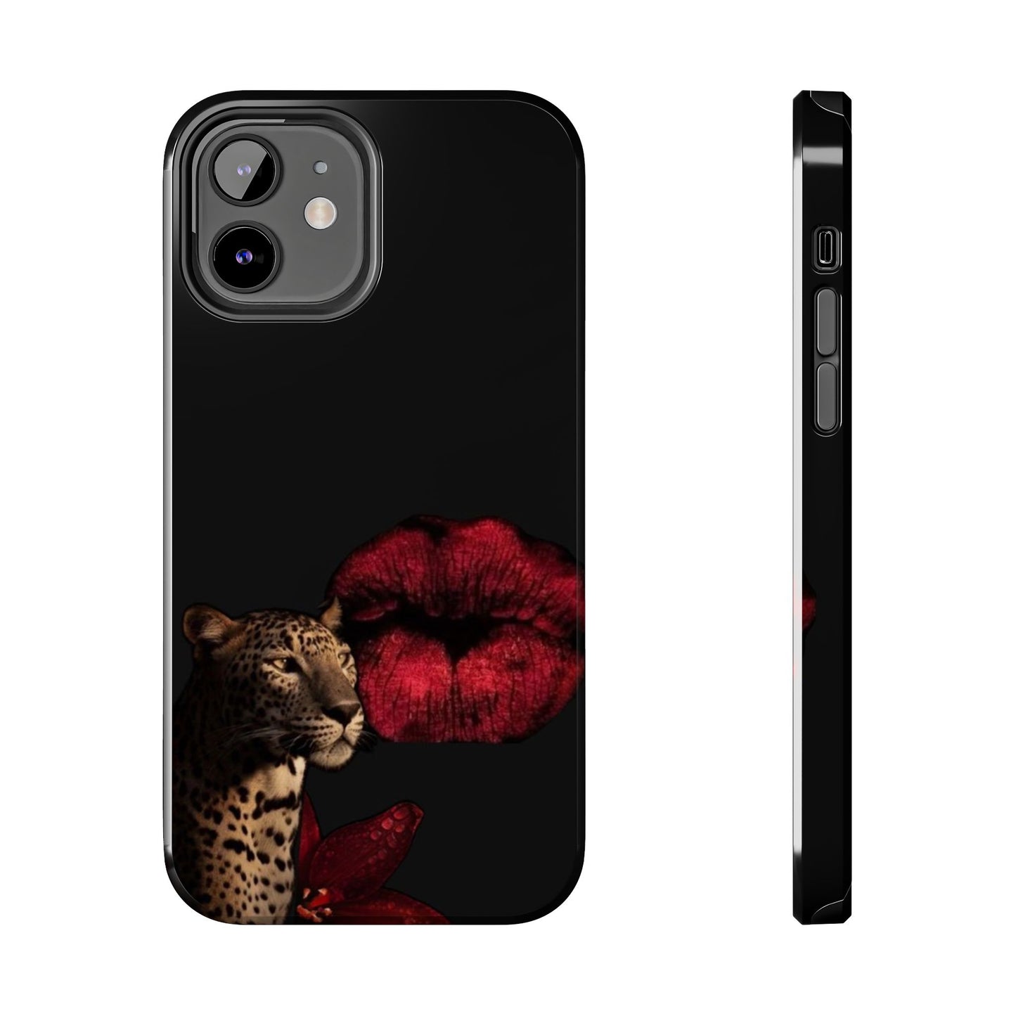 Wild Kiss Tough Phone Case - Stylish Leopard Design for Animal Lovers