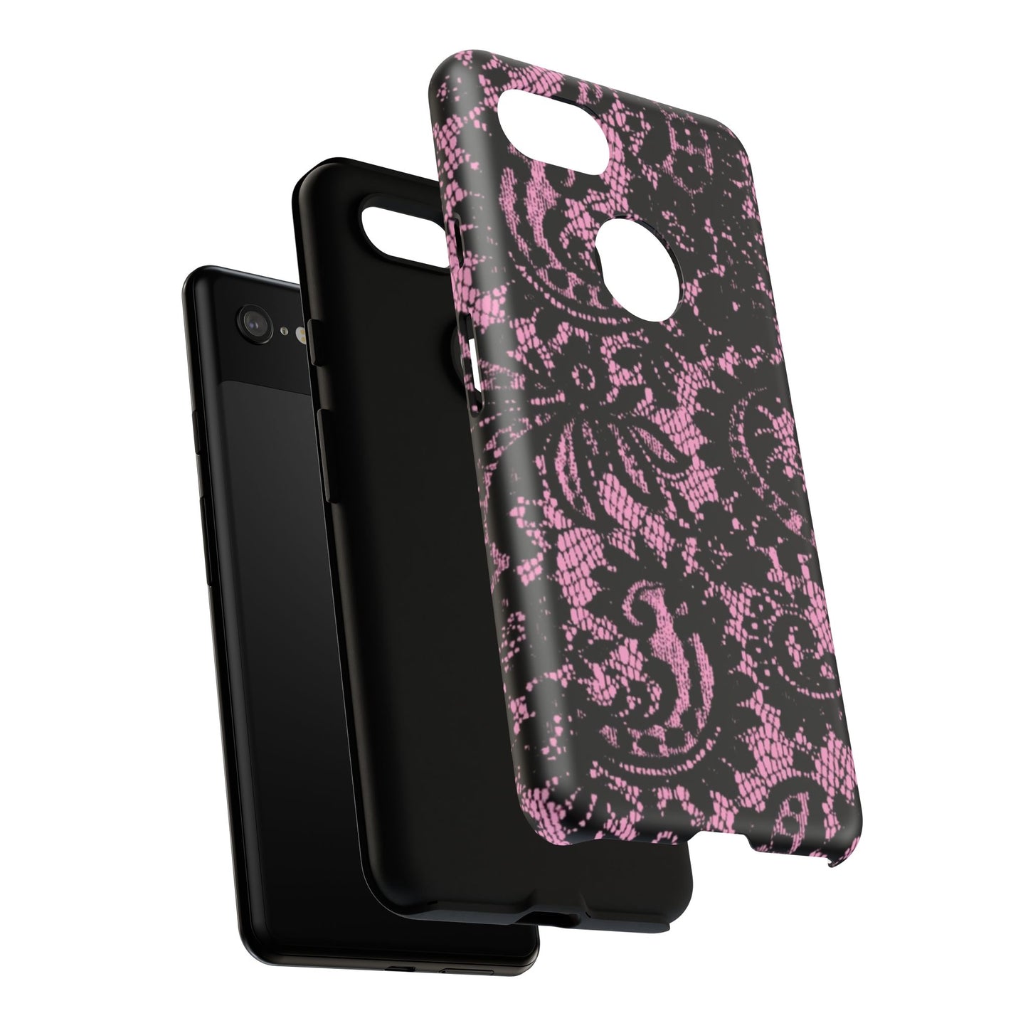 Phone Case — Pink Lace Floral Tough Protective Case