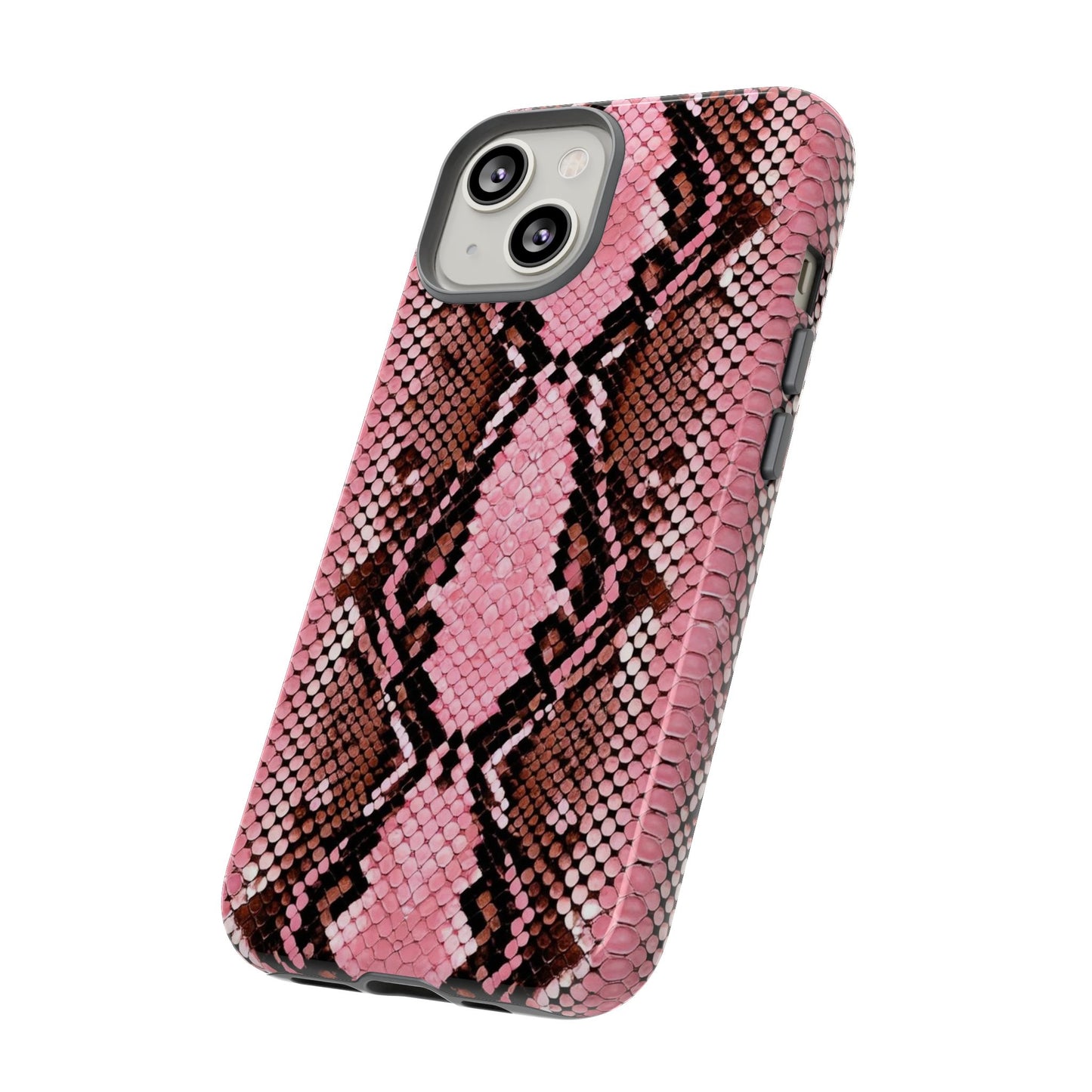Pink Snake Skin Tough Phone Case — Protective Stylish iPhone Cover