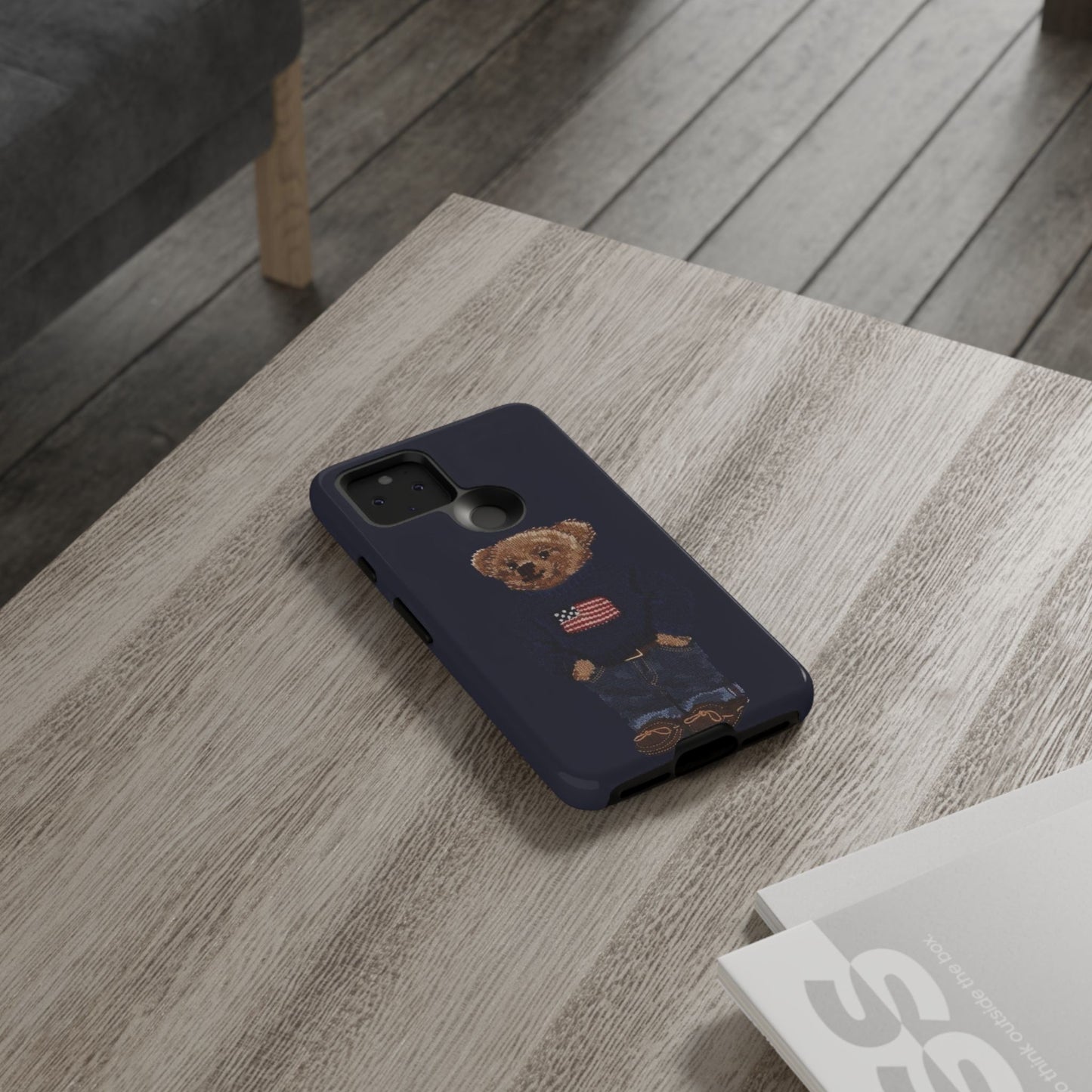 Patriotic Polo Bear Phone Case — Navy Protective Tough Case