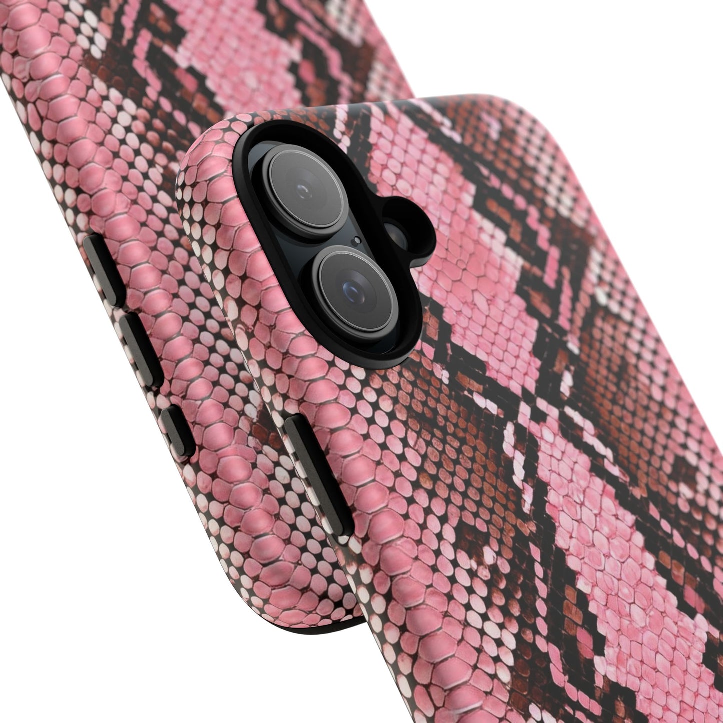 Pink Snake Skin Tough Phone Case — Protective Stylish iPhone Cover