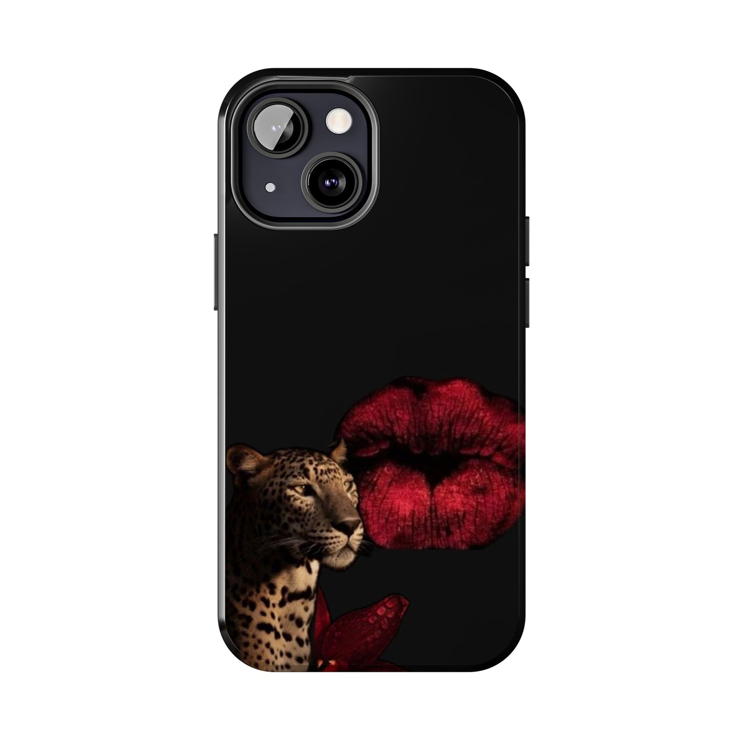 Wild Kiss Tough Phone Case - Stylish Leopard Design for Animal Lovers