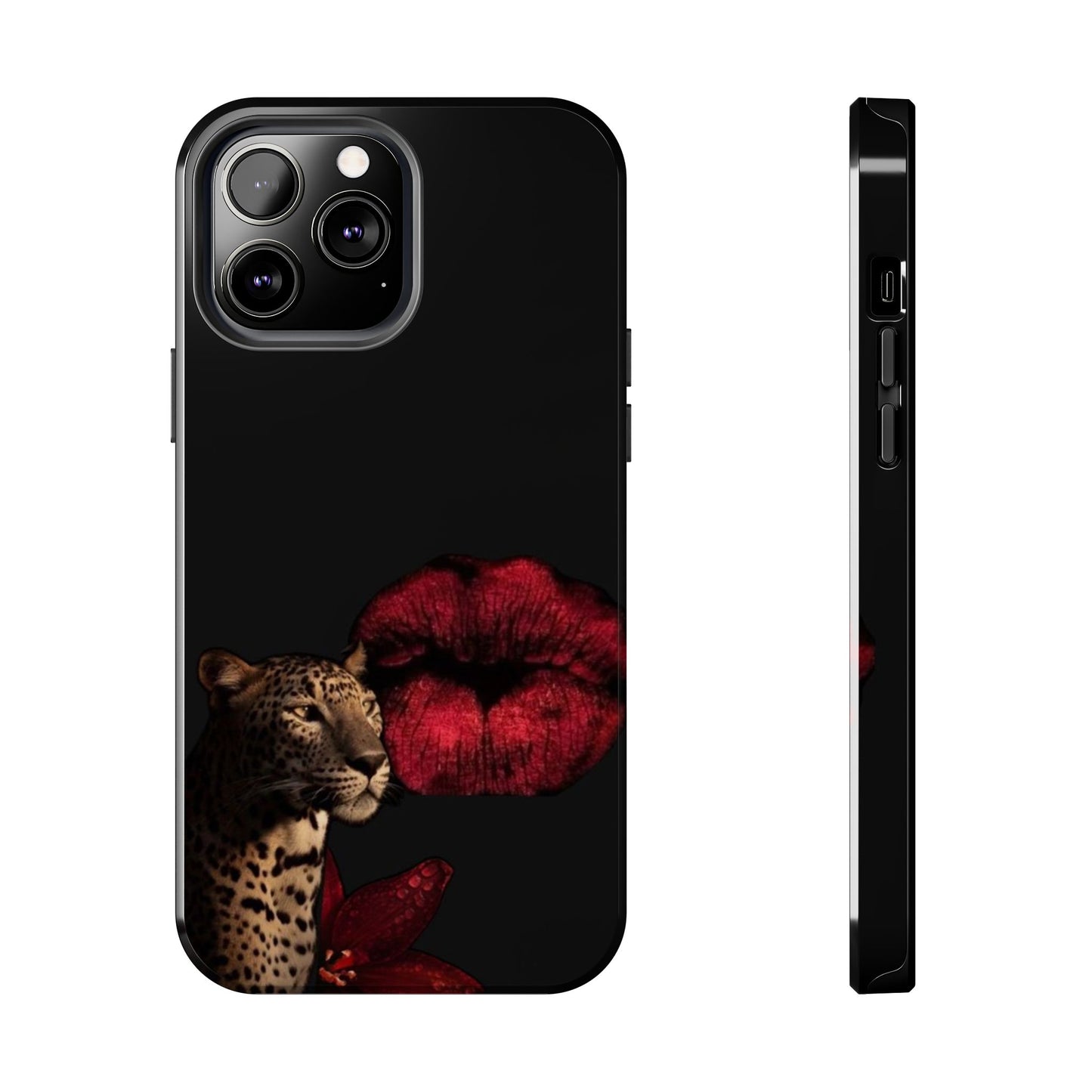 Wild Kiss Tough Phone Case - Stylish Leopard Design for Animal Lovers
