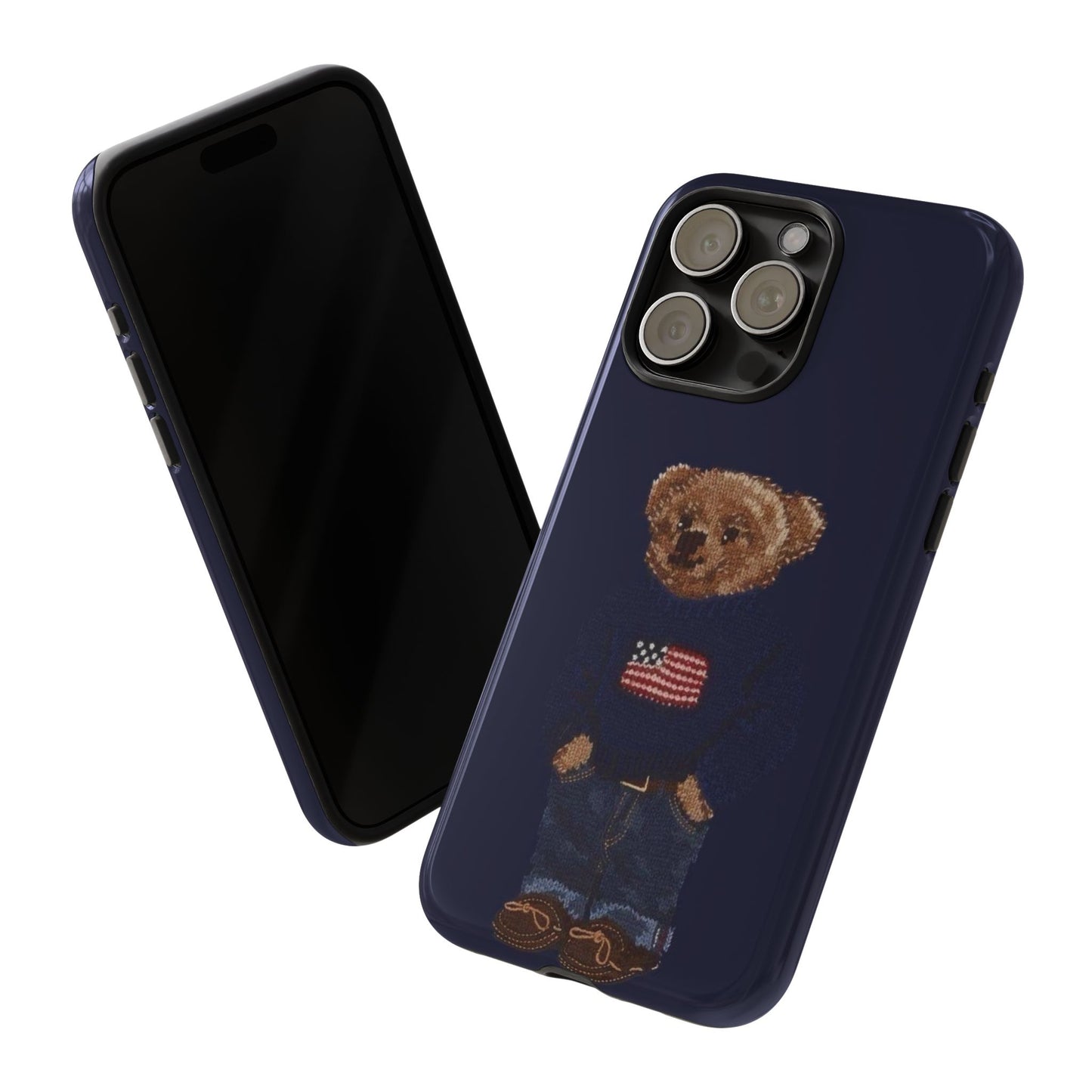 Patriotic Polo Bear Phone Case — Navy Protective Tough Case