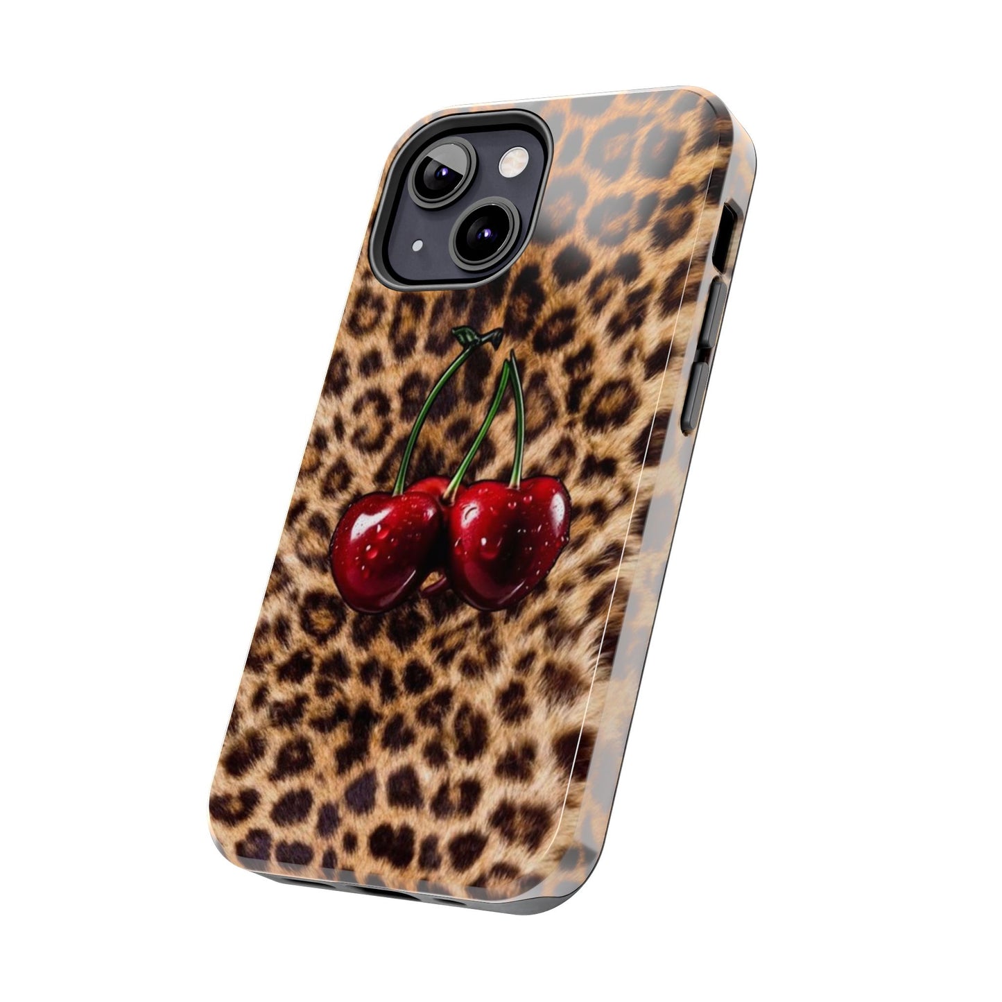 Wild Cherry Leopard Tough Phone Case - Stylish and Durable Protection