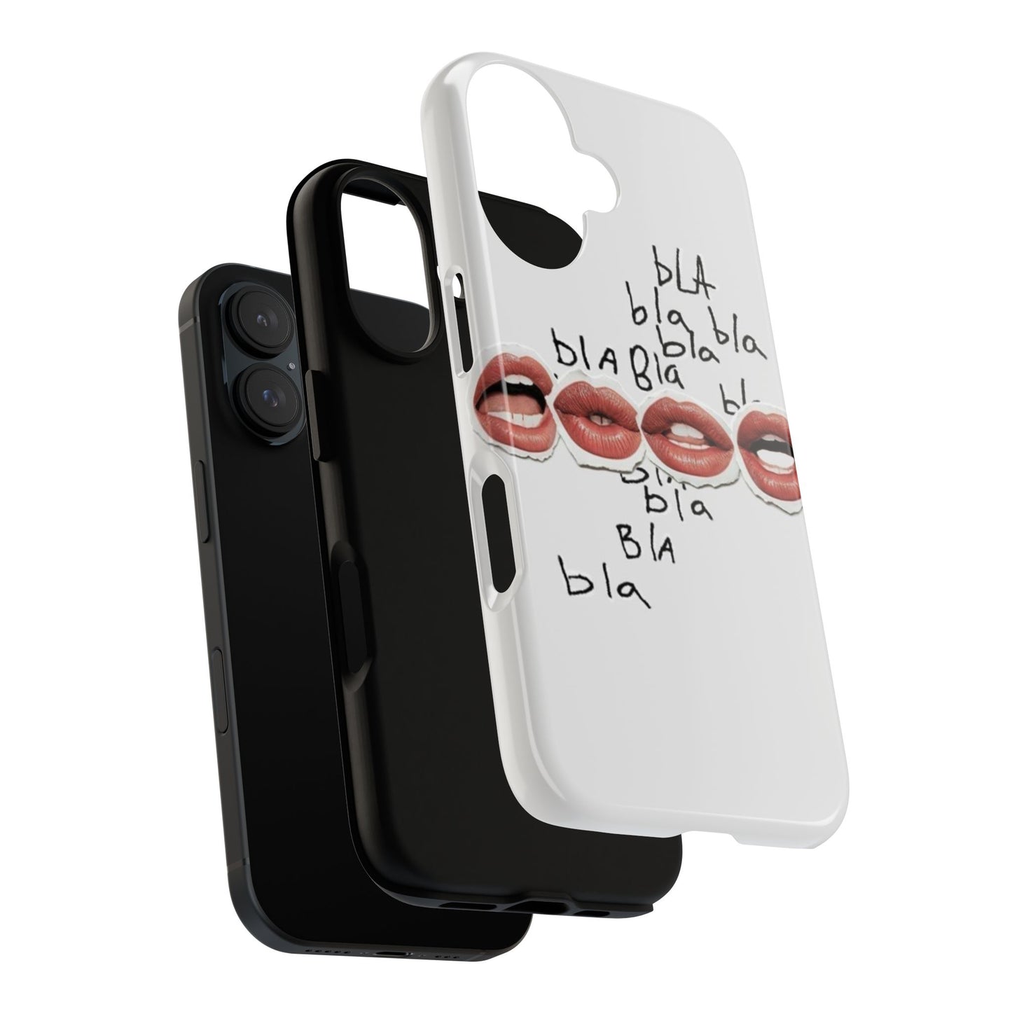 Playful Phone Case with Lips Design - Tough Cases
