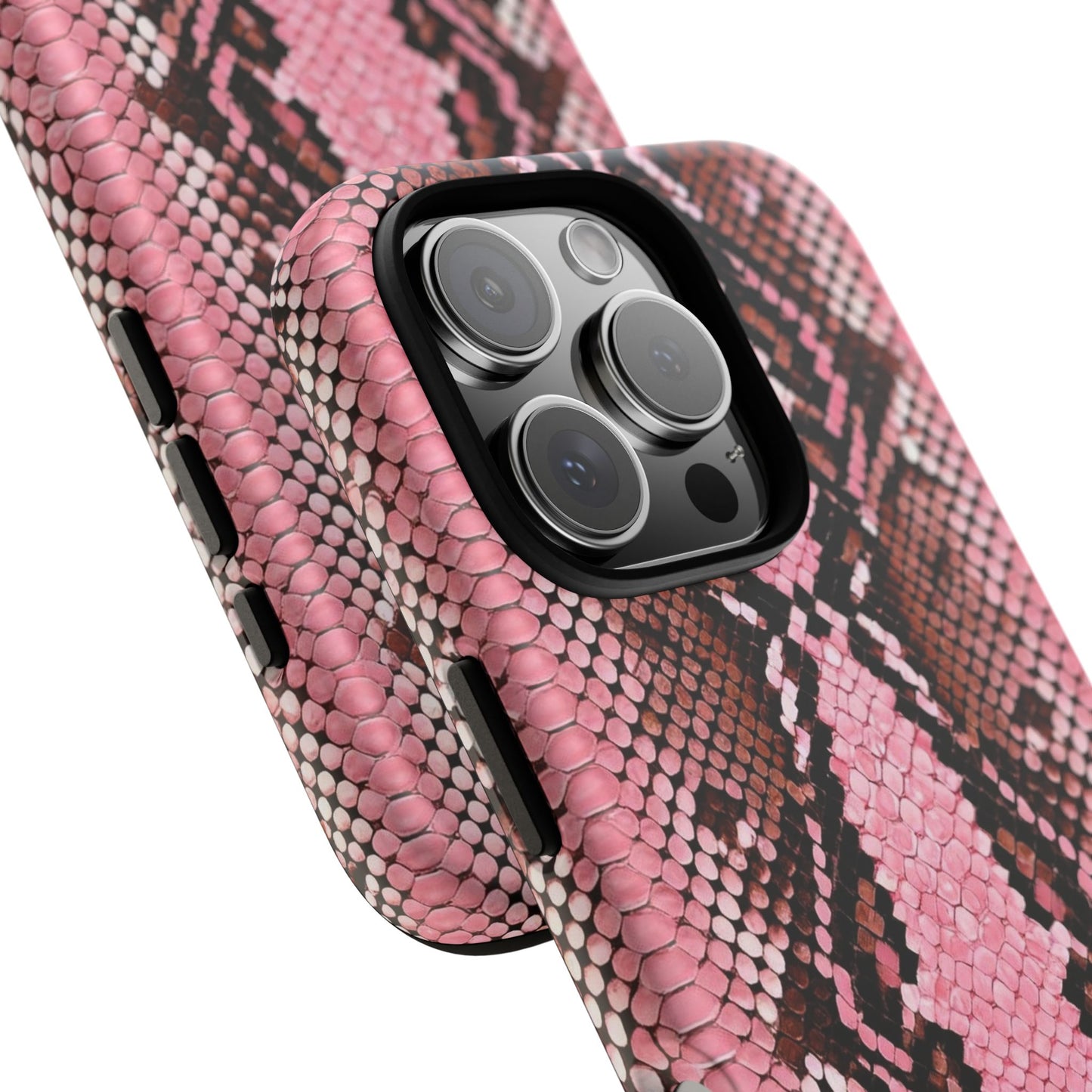 Pink Snake Skin Tough Phone Case — Protective Stylish iPhone Cover