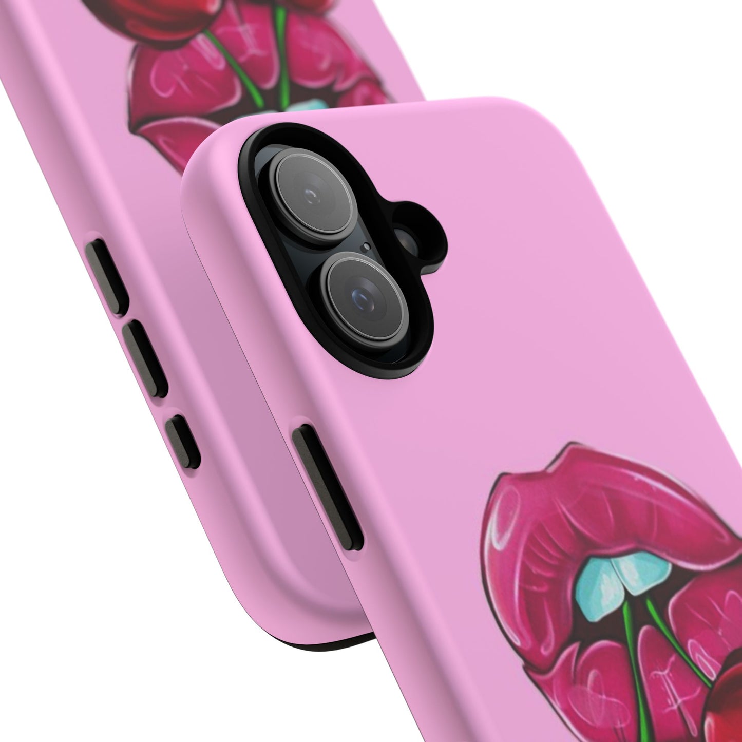 Stylish Phone Case with Cherry Kiss Design, Cute Gift for Her, Trendy Mobile Accessory, Perfect for Birthdays, Valentine's Day, Everyday Use