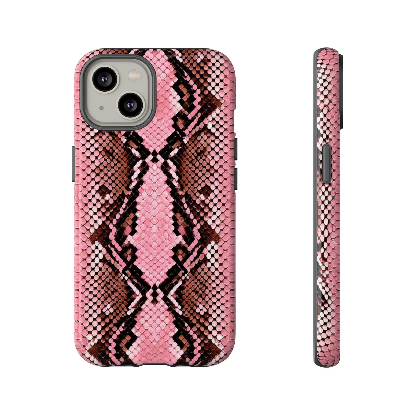 Pink Snake Skin Tough Phone Case — Protective Stylish iPhone Cover