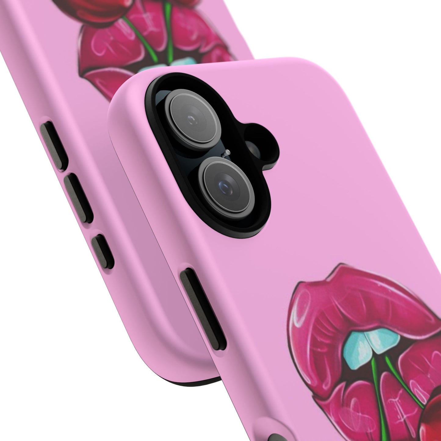 Stylish Phone Case with Cherry Kiss Design, Cute Gift for Her, Trendy Mobile Accessory, Perfect for Birthdays, Valentine's Day, Everyday Use