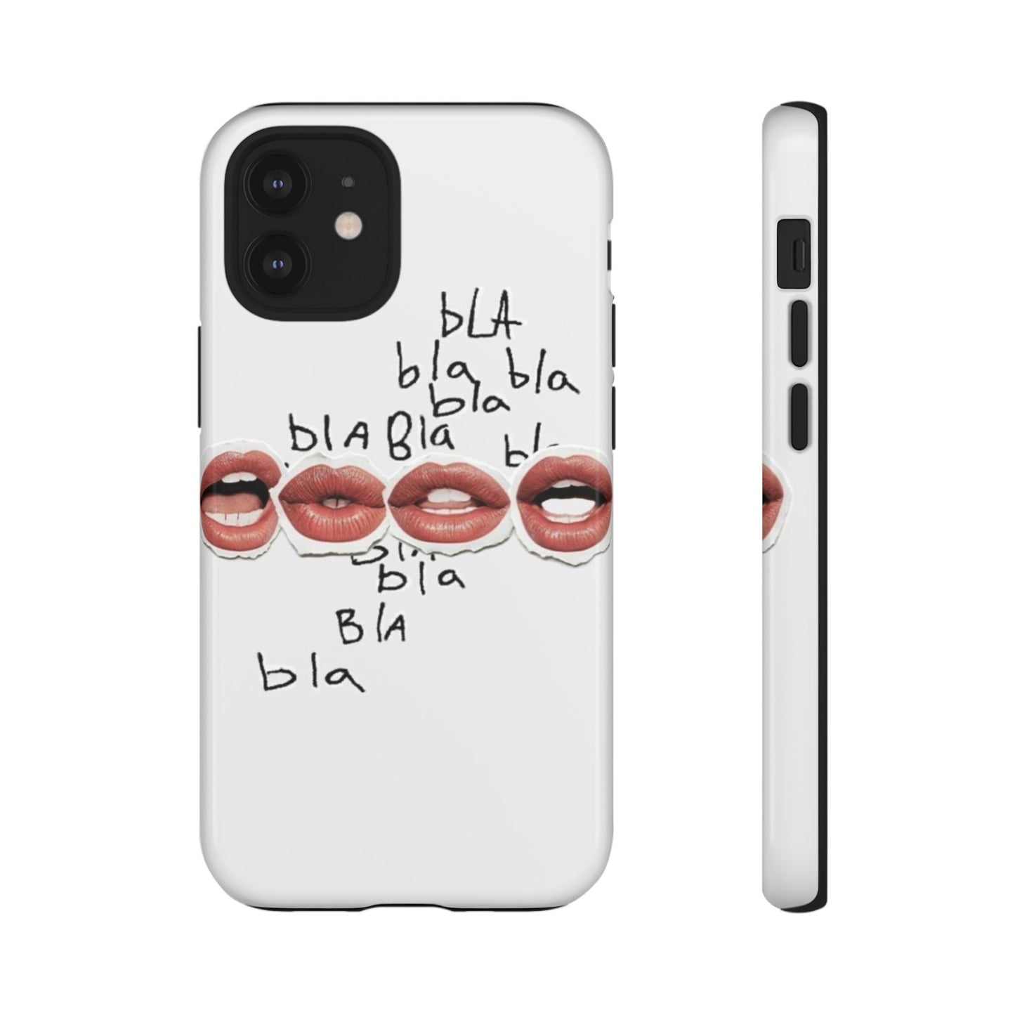 Playful Phone Case with Lips Design - Tough Cases