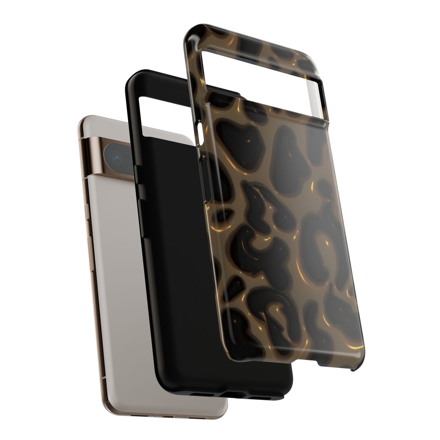 Leopard Gloss Tough Phone Case — Durable Protective iPhone Cover with Glossy Brown Animal Print