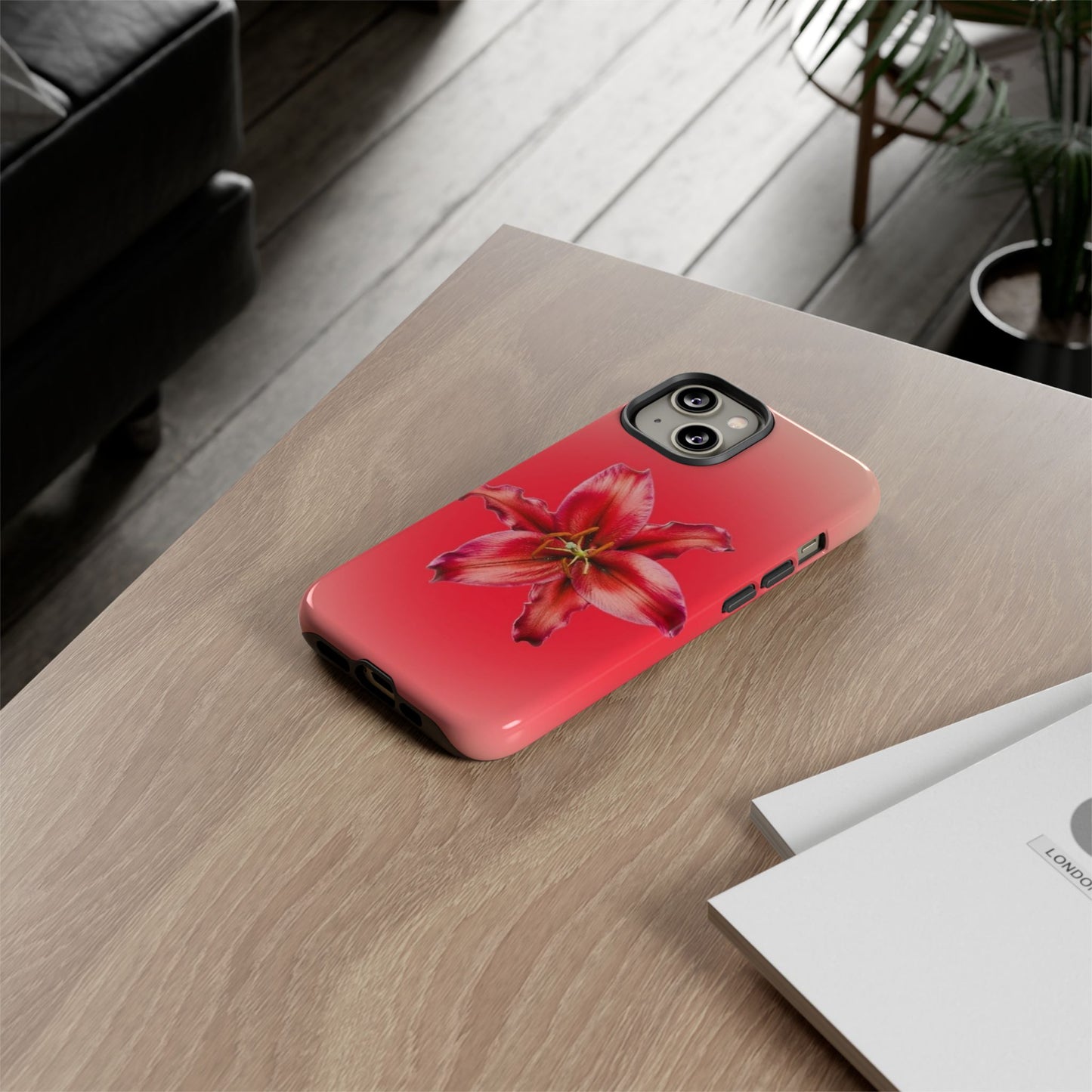 Phone Case - Vibrant Red Lily Glossy & Matte Tough Case
