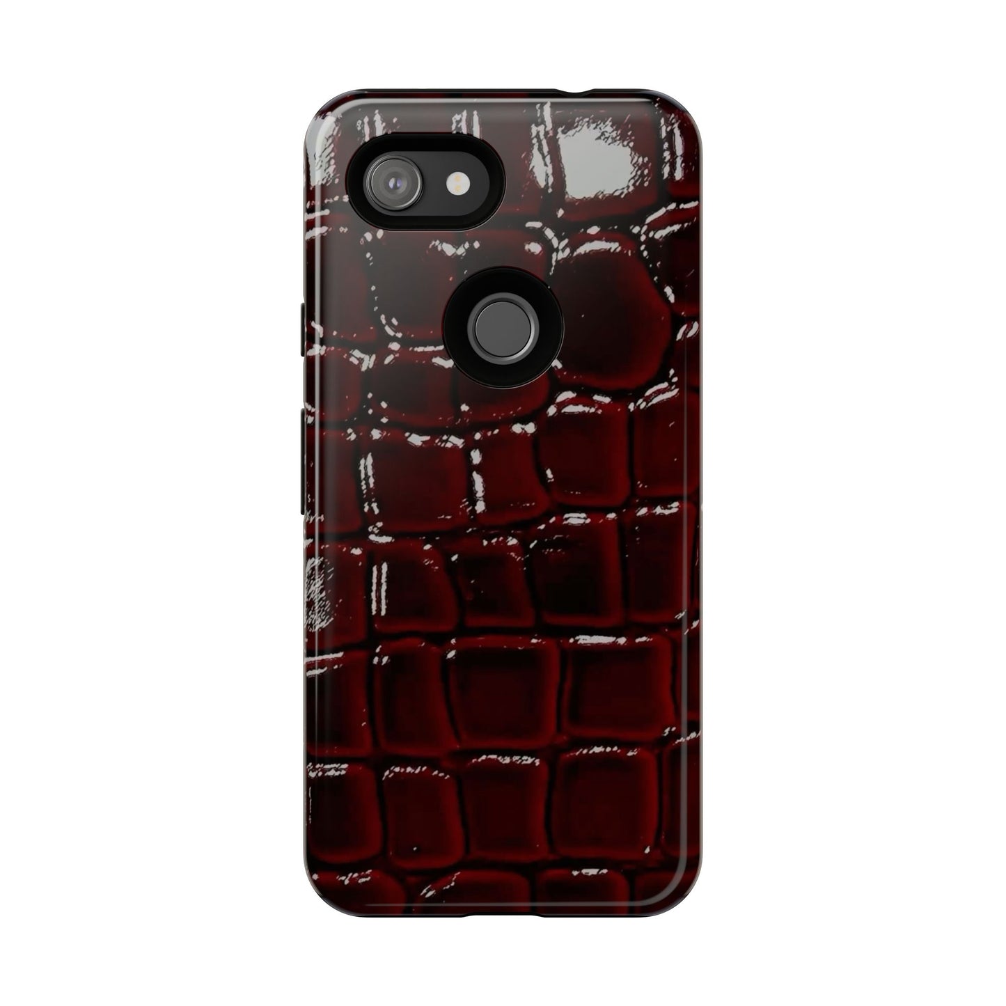 Croc Embossed Burgundy Tough Phone Case