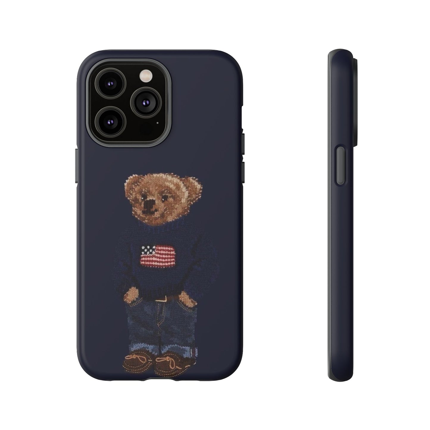Patriotic Polo Bear Phone Case — Navy Protective Tough Case